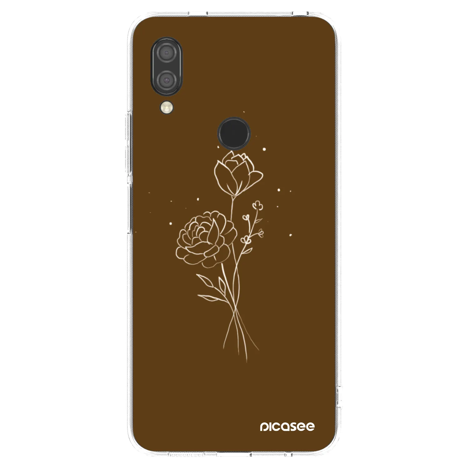 Picasee husă transparentă din silicon pentru Xiaomi Redmi 7 - Brown flowers