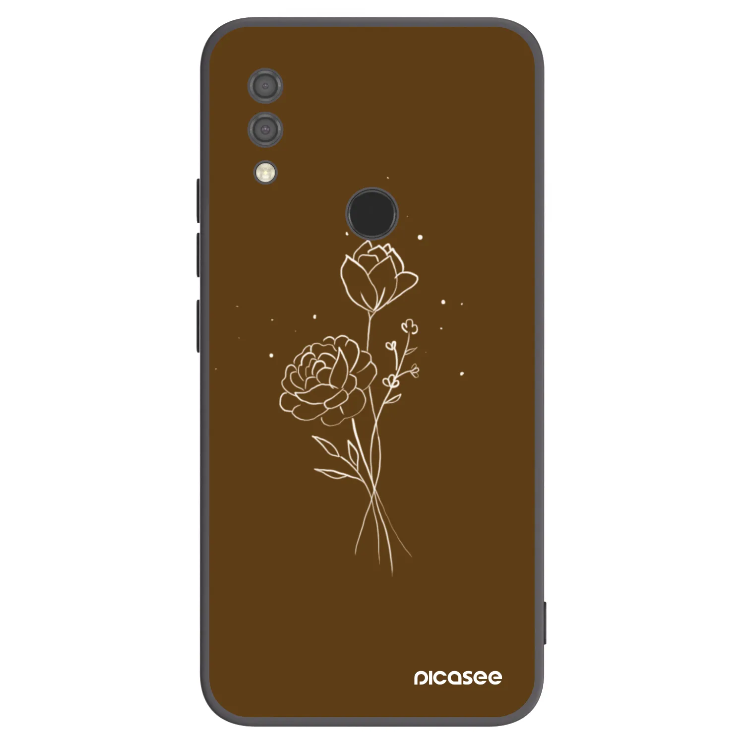 Picasee husă neagră din silicon pentru Xiaomi Redmi 7 - Brown flowers