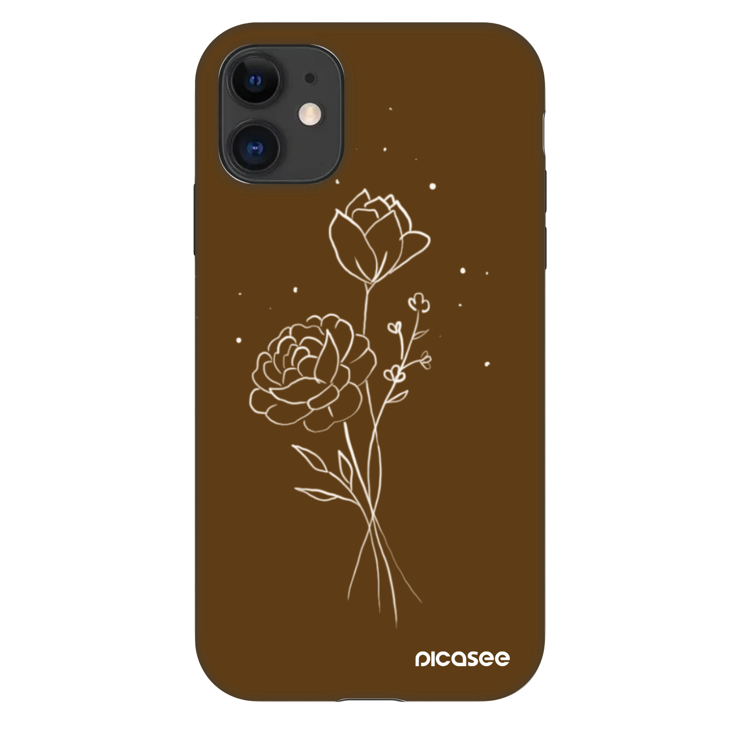 Picasee Fashion Case pentru Apple iPhone 11 - Brown flowers