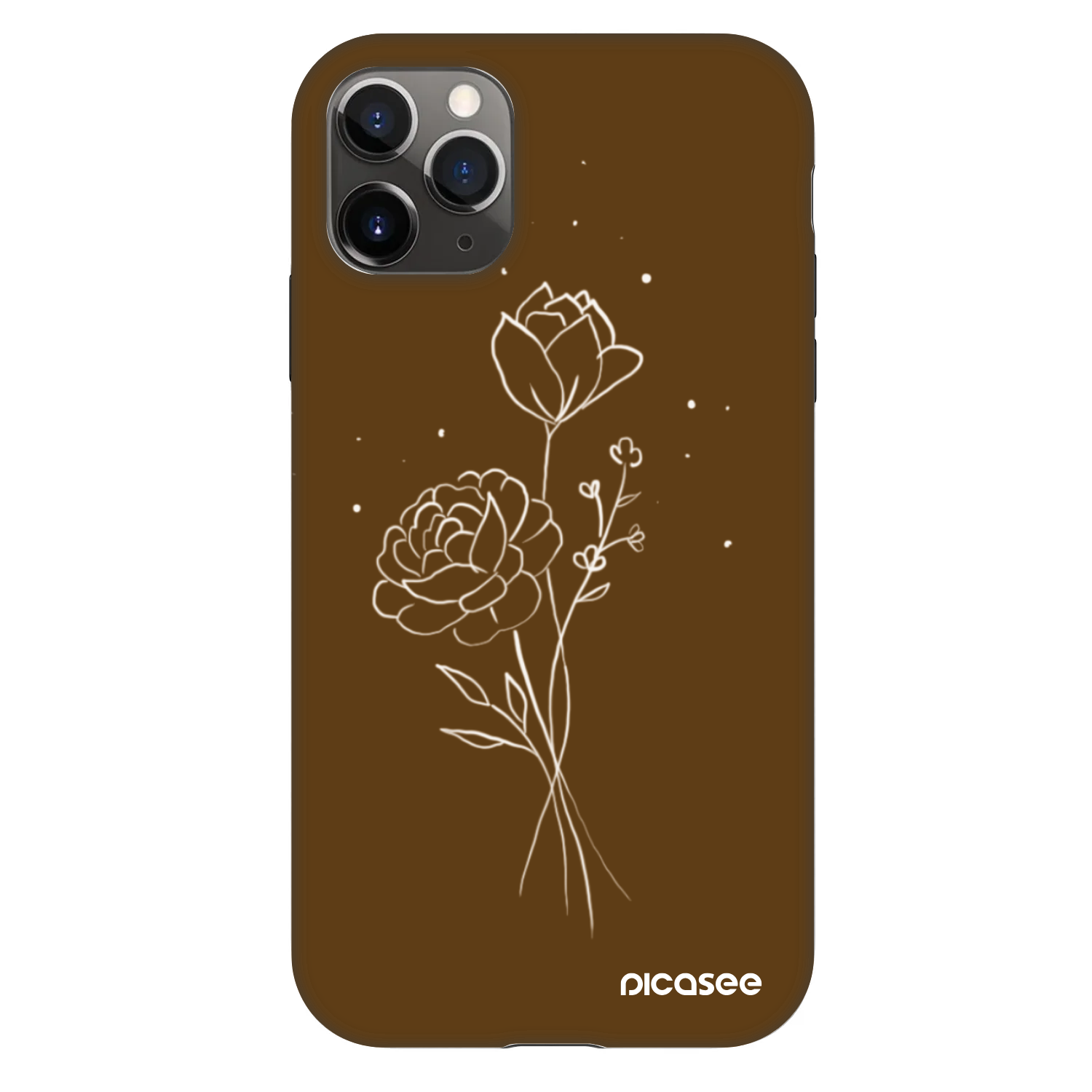 Picasee Fashion Case pentru Apple iPhone 11 Pro - Brown flowers