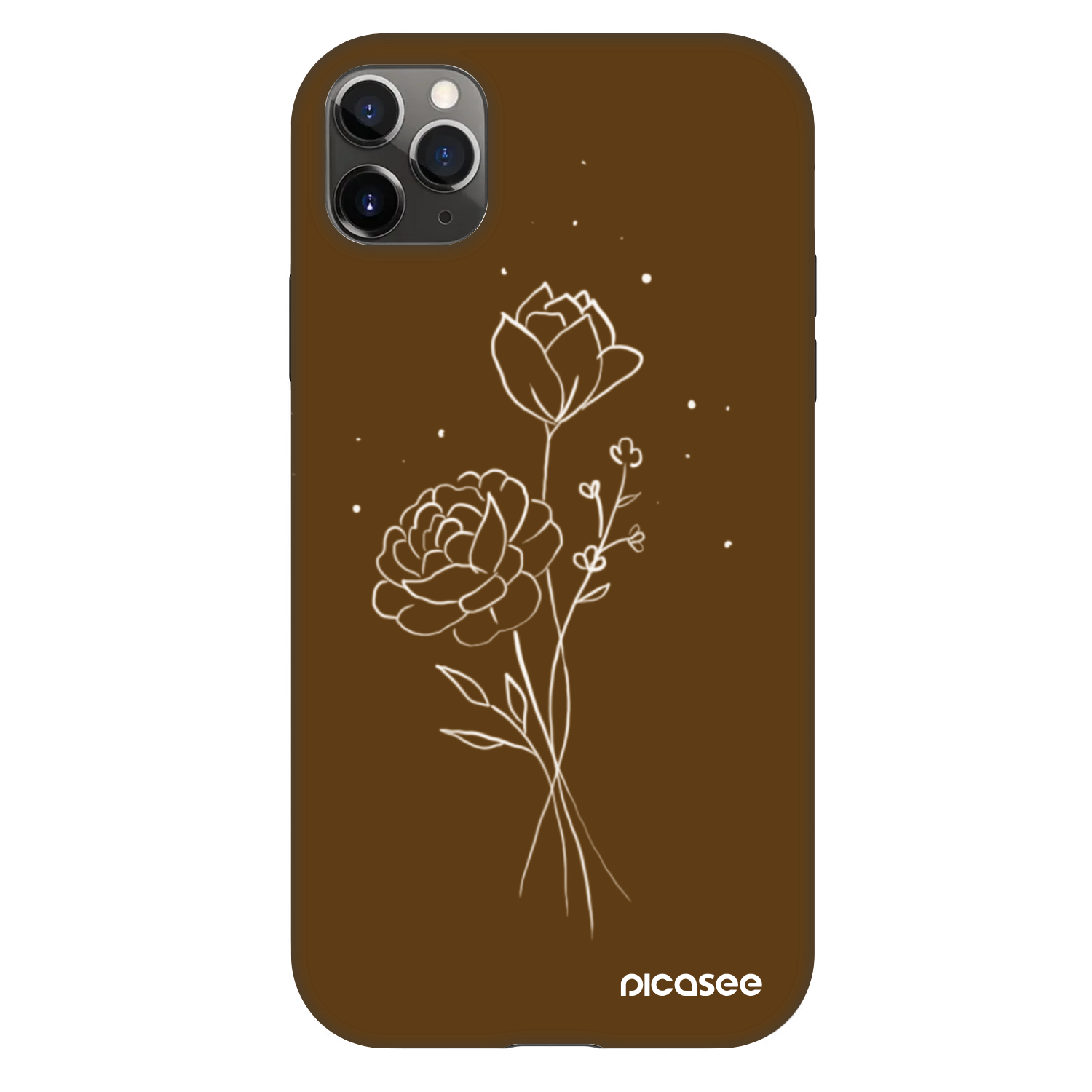 Picasee Fashion Case pentru Apple iPhone 11 Pro Max - Brown flowers