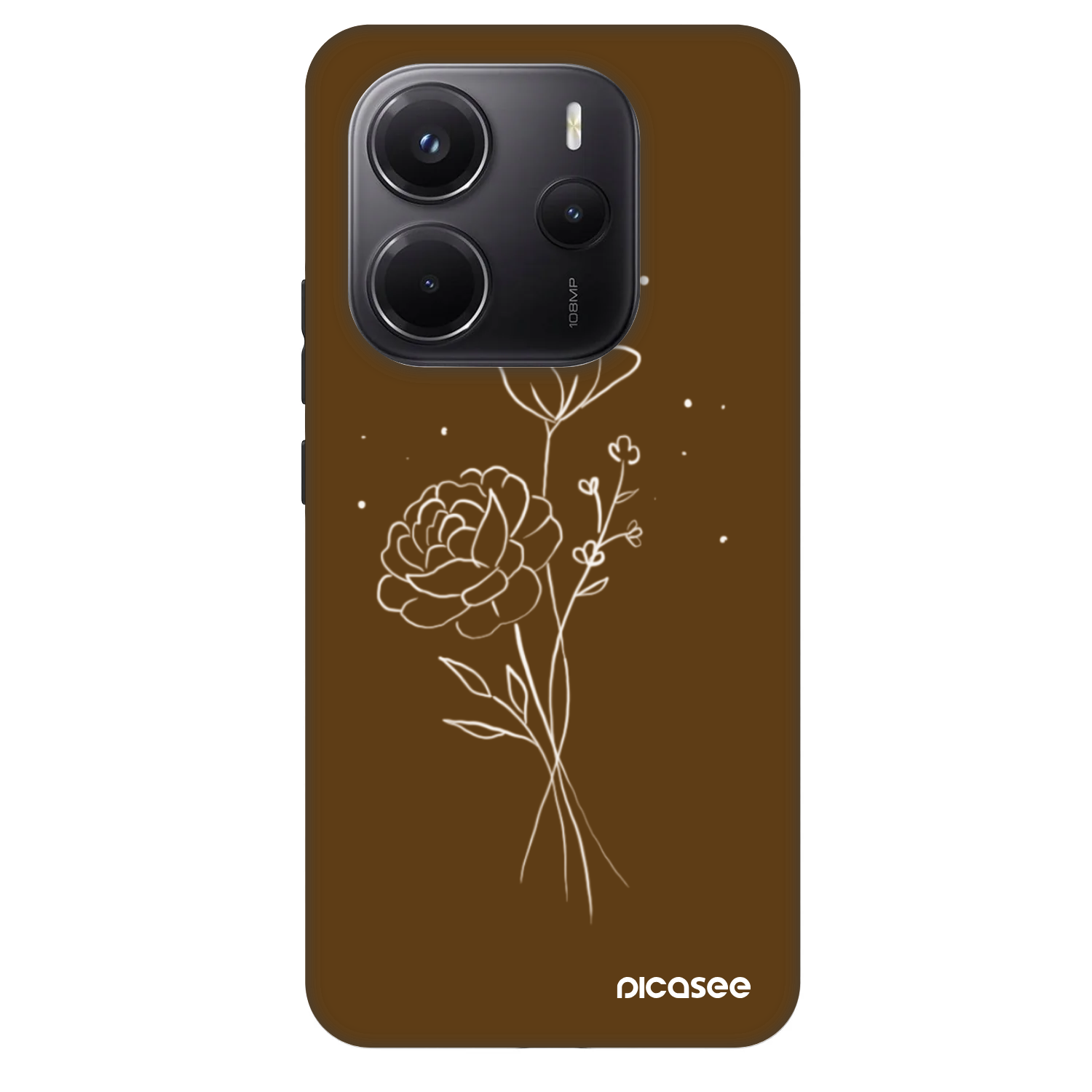 Picasee Fashion Case pentru Xiaomi Redmi Note 14 5G - Brown flowers