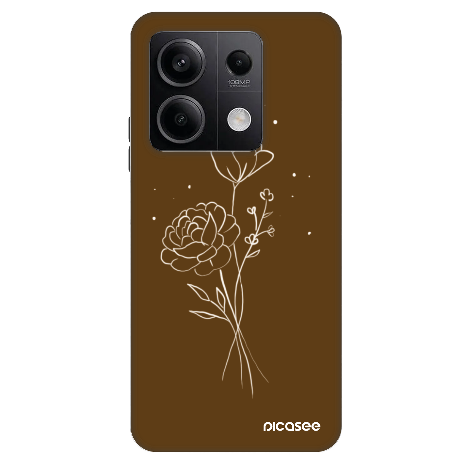 Picasee Fashion Case pentru Xiaomi Redmi Note 13 5G - Brown flowers