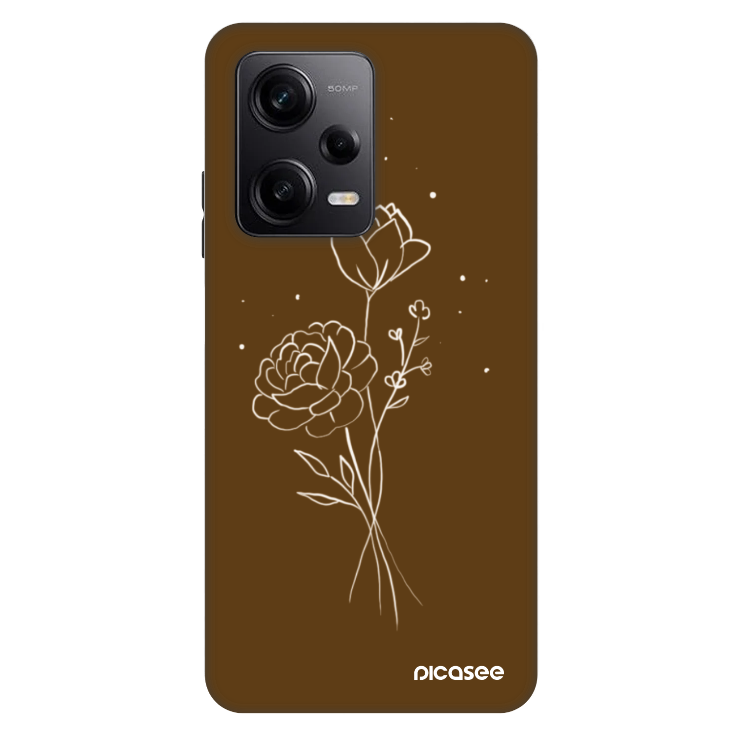 Picasee Fashion Case pentru Xiaomi Redmi Note 12 Pro 5G - Brown flowers