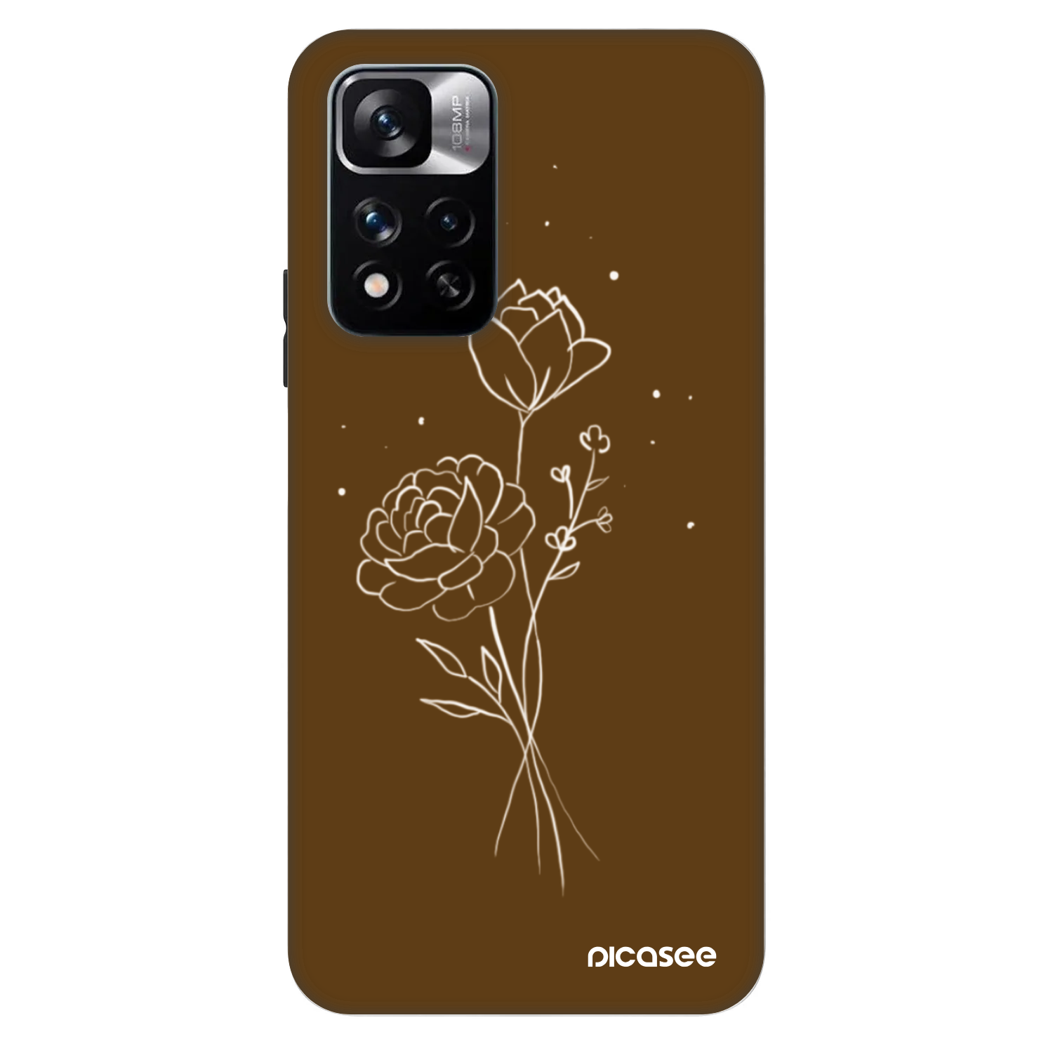 Picasee Fashion Case pentru Xiaomi Redmi Note 11 Pro 5G - Brown flowers