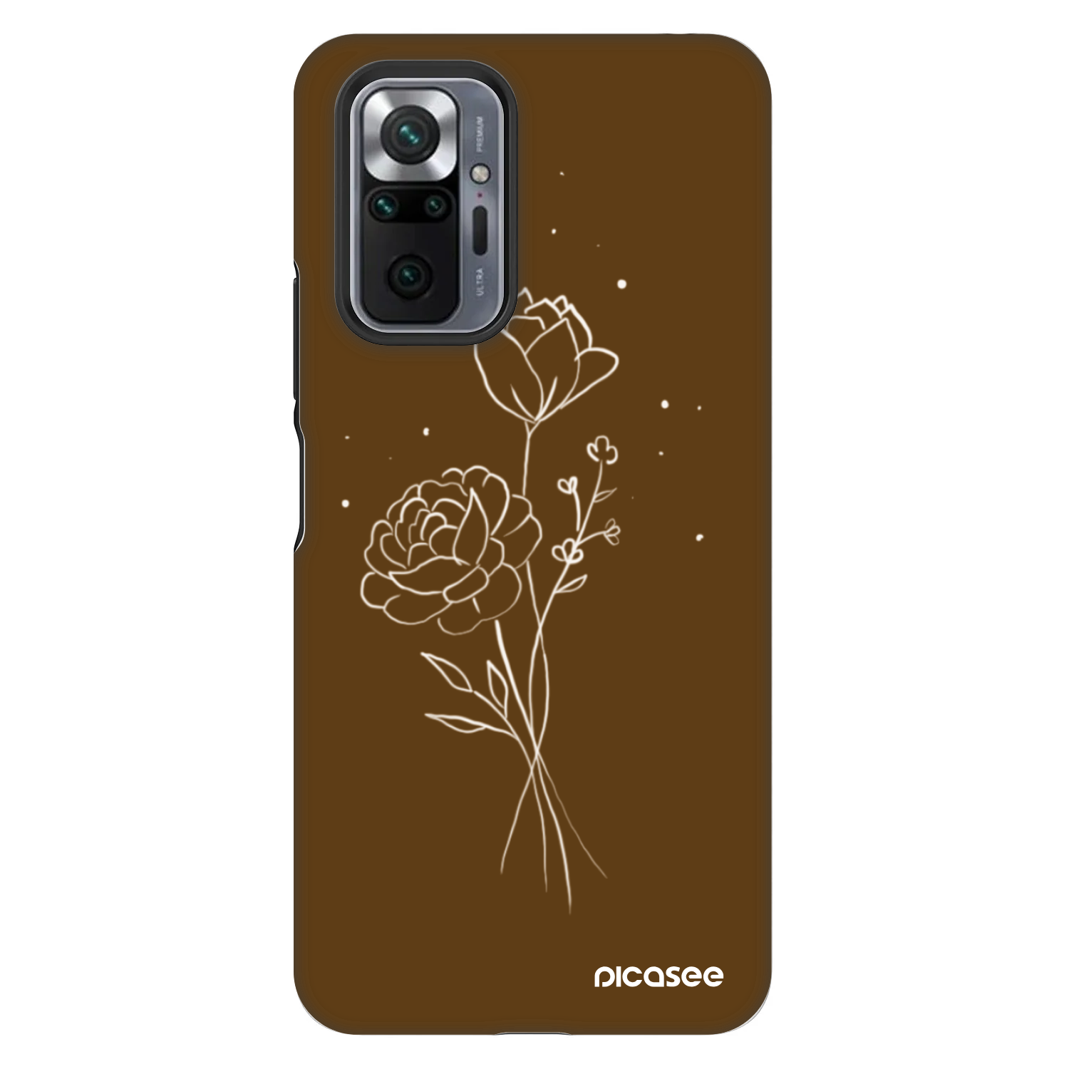 Picasee Fashion Case pentru Xiaomi Redmi Note 10 Pro - Brown flowers