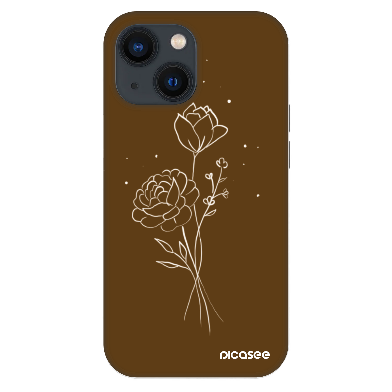 Picasee Fashion Case pentru Apple iPhone 13 mini - Brown flowers