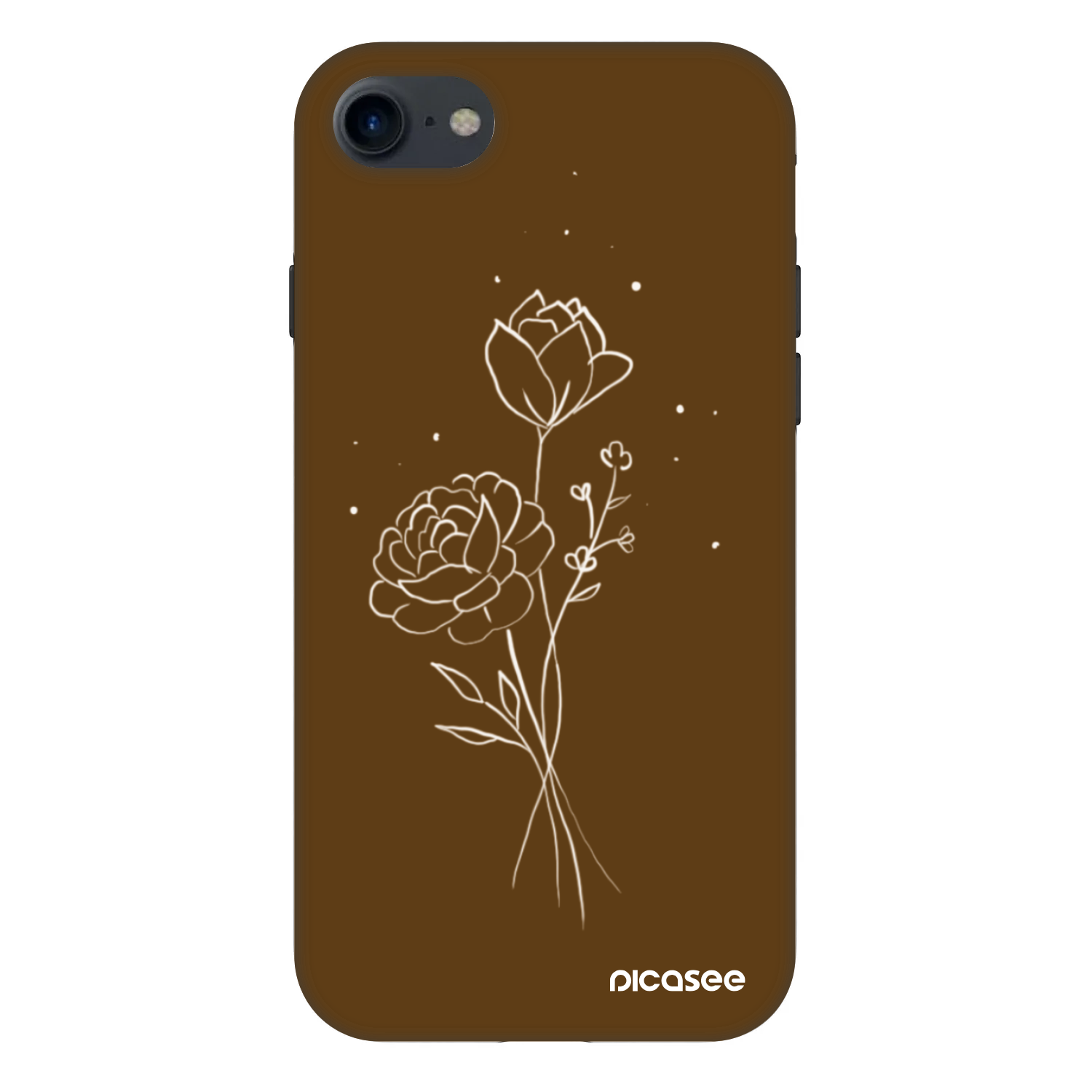 Picasee Fashion Case pentru Apple iPhone SE 2022 - Brown flowers