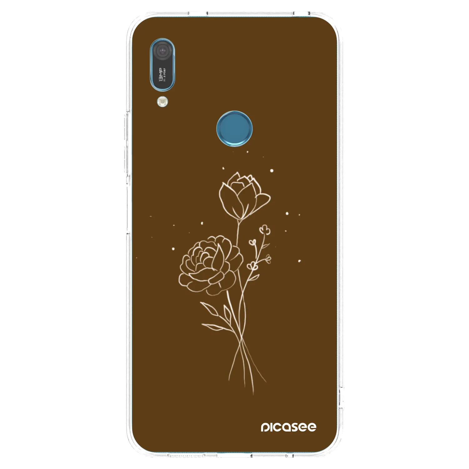 Picasee husă transparentă din silicon pentru Huawei Y6 2019 - Brown flowers