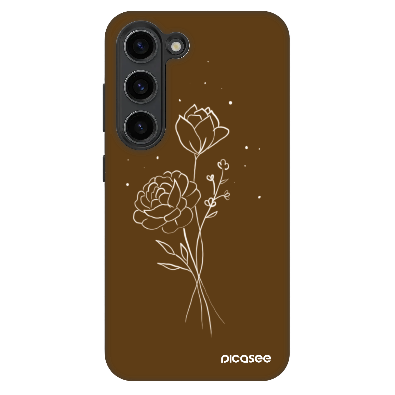 Picasee Fashion Case pentru Samsung Galaxy S23+ 5G - Brown flowers
