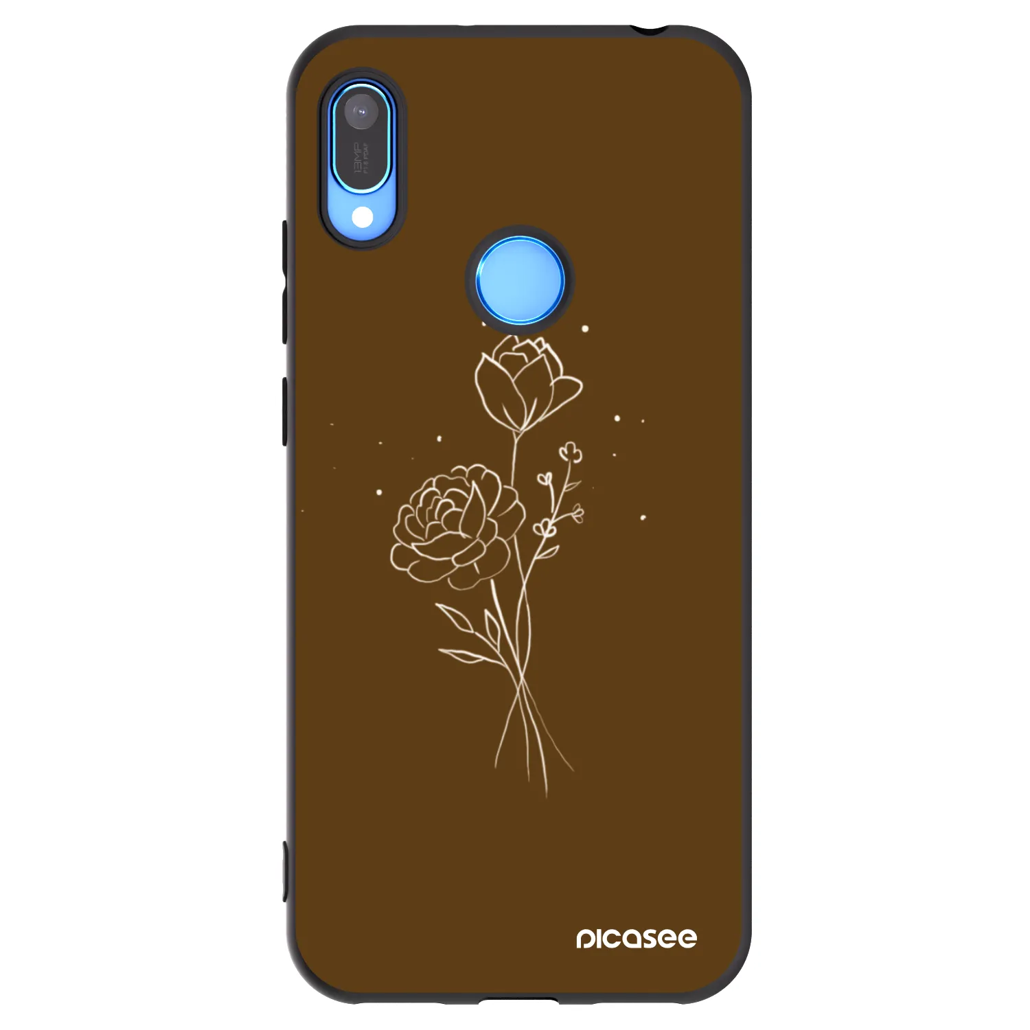 Picasee husă neagră din silicon pentru Huawei Y6 2019 - Brown flowers
