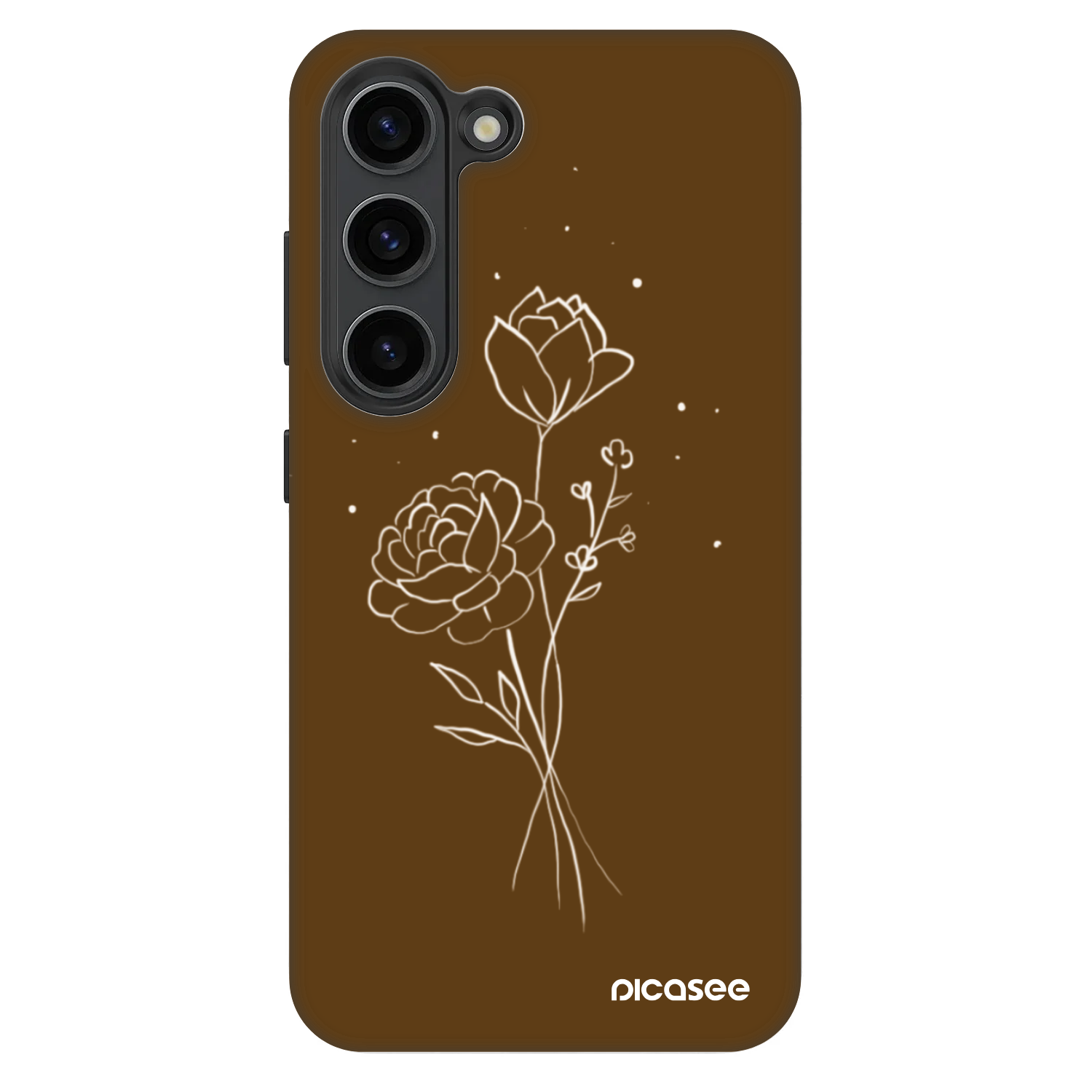 Picasee Fashion Case pentru Samsung Galaxy S23 5G - Brown flowers