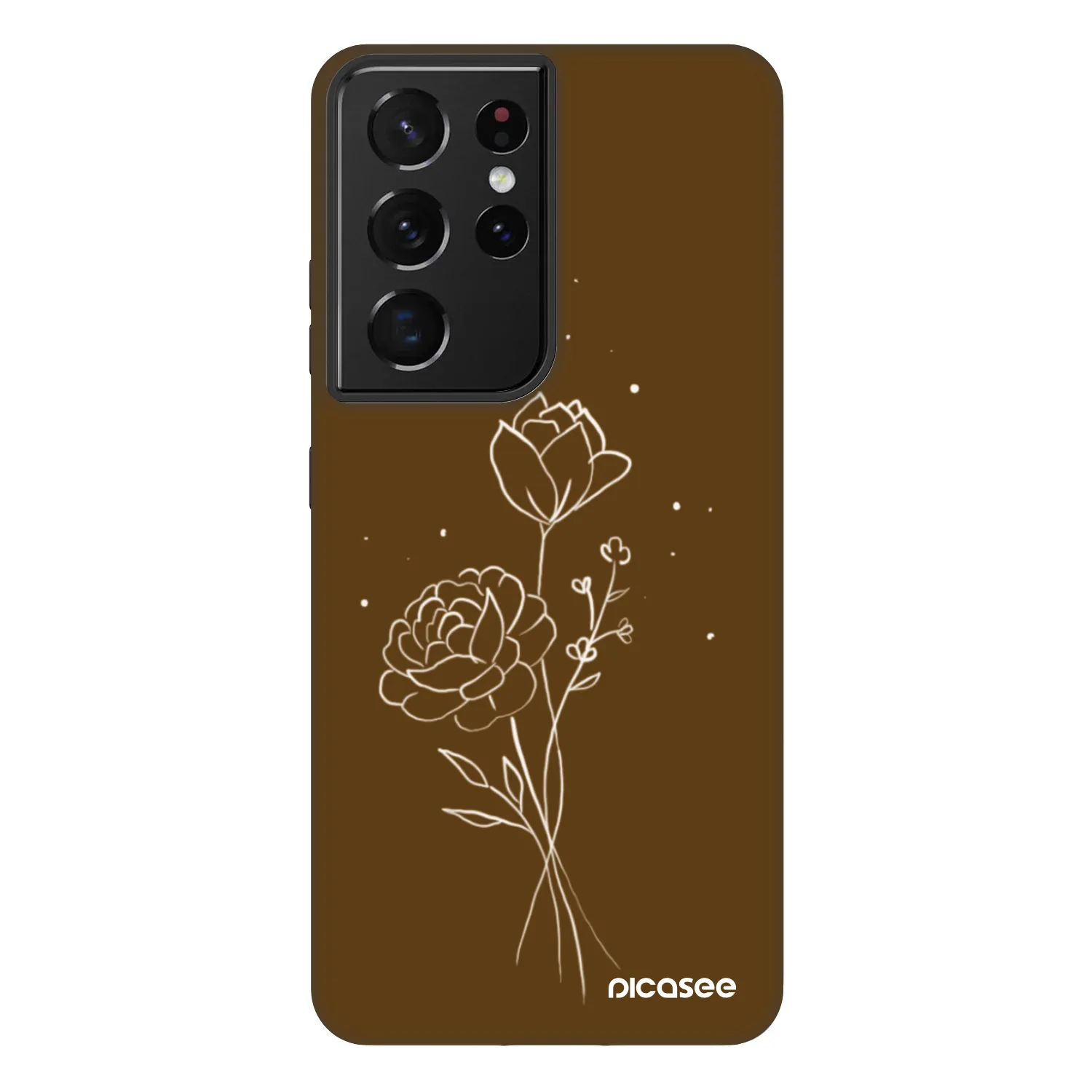 Picasee Fashion Case pentru Samsung Galaxy S21 Ultra 5G G998B - Brown flowers