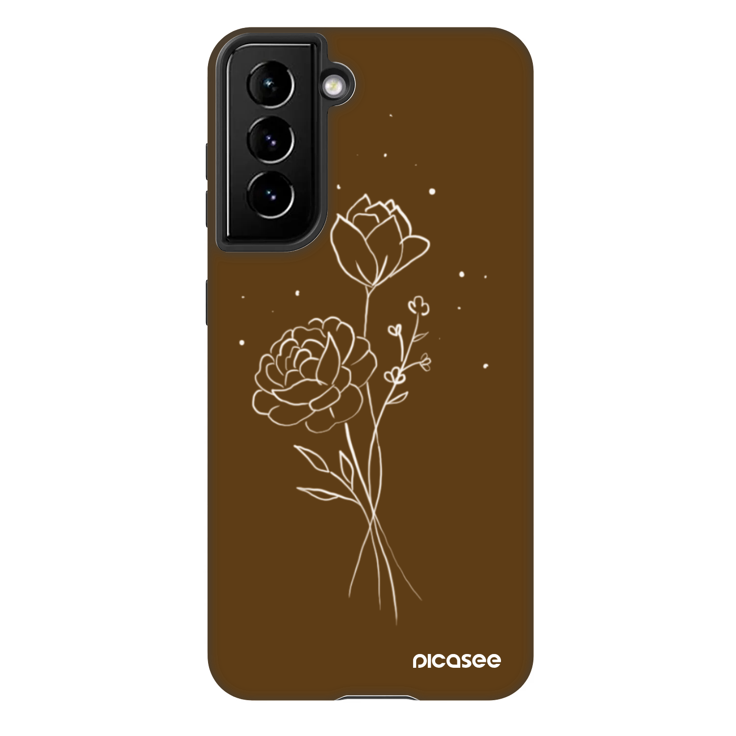 Picasee Fashion Case pentru Samsung Galaxy S21 5G G991B - Brown flowers