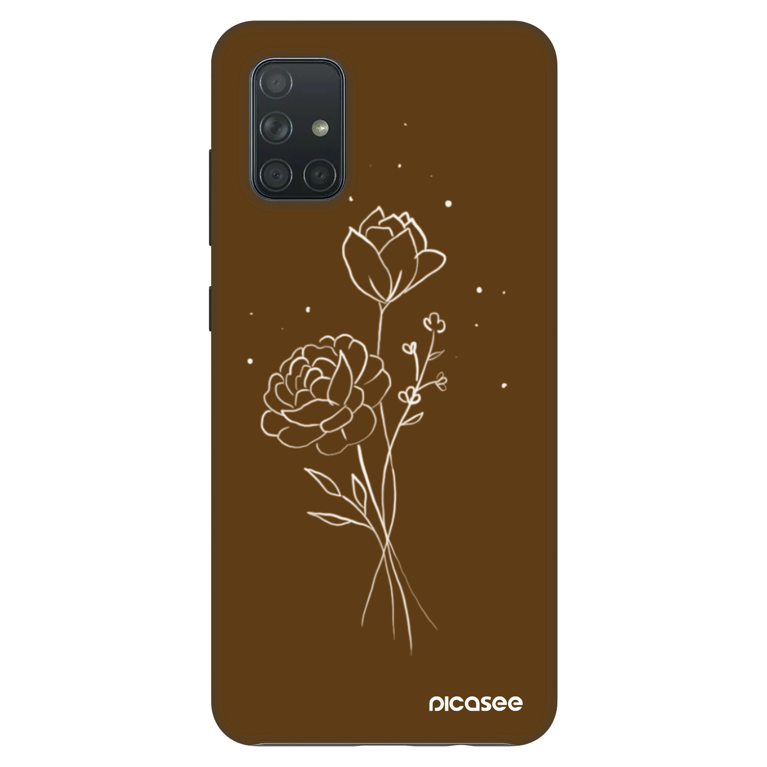 Picasee Fashion Case pentru Samsung Galaxy A71 A715F - Brown flowers