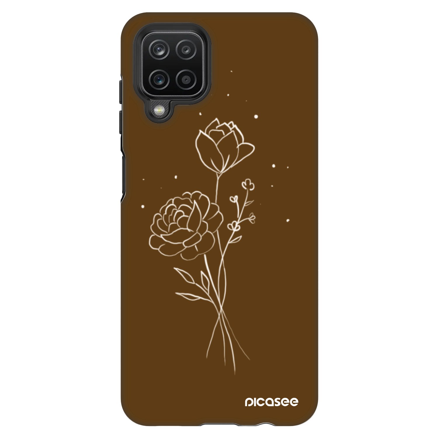 Picasee Fashion Case pentru Samsung Galaxy A12 A125F - Brown flowers