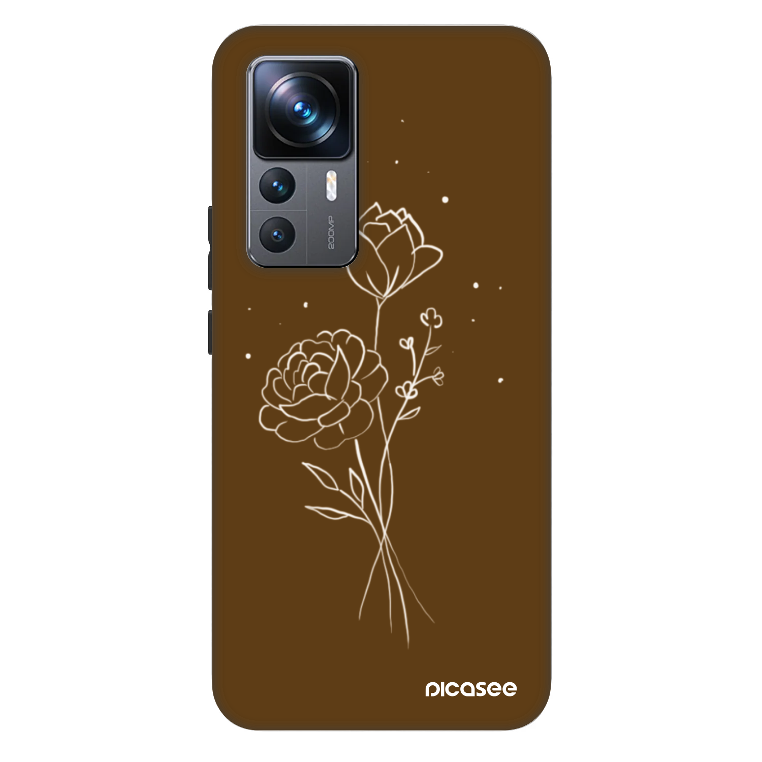 Picasee Fashion Case pentru Xiaomi 12T - Brown flowers