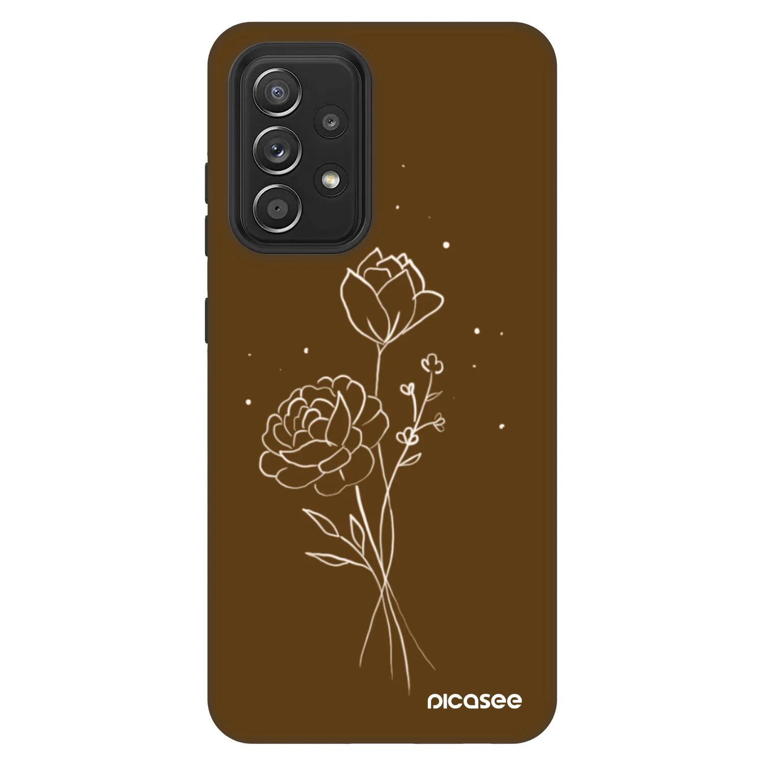 Picasee Fashion Case pentru Samsung Galaxy A52 5G A525F - Brown flowers