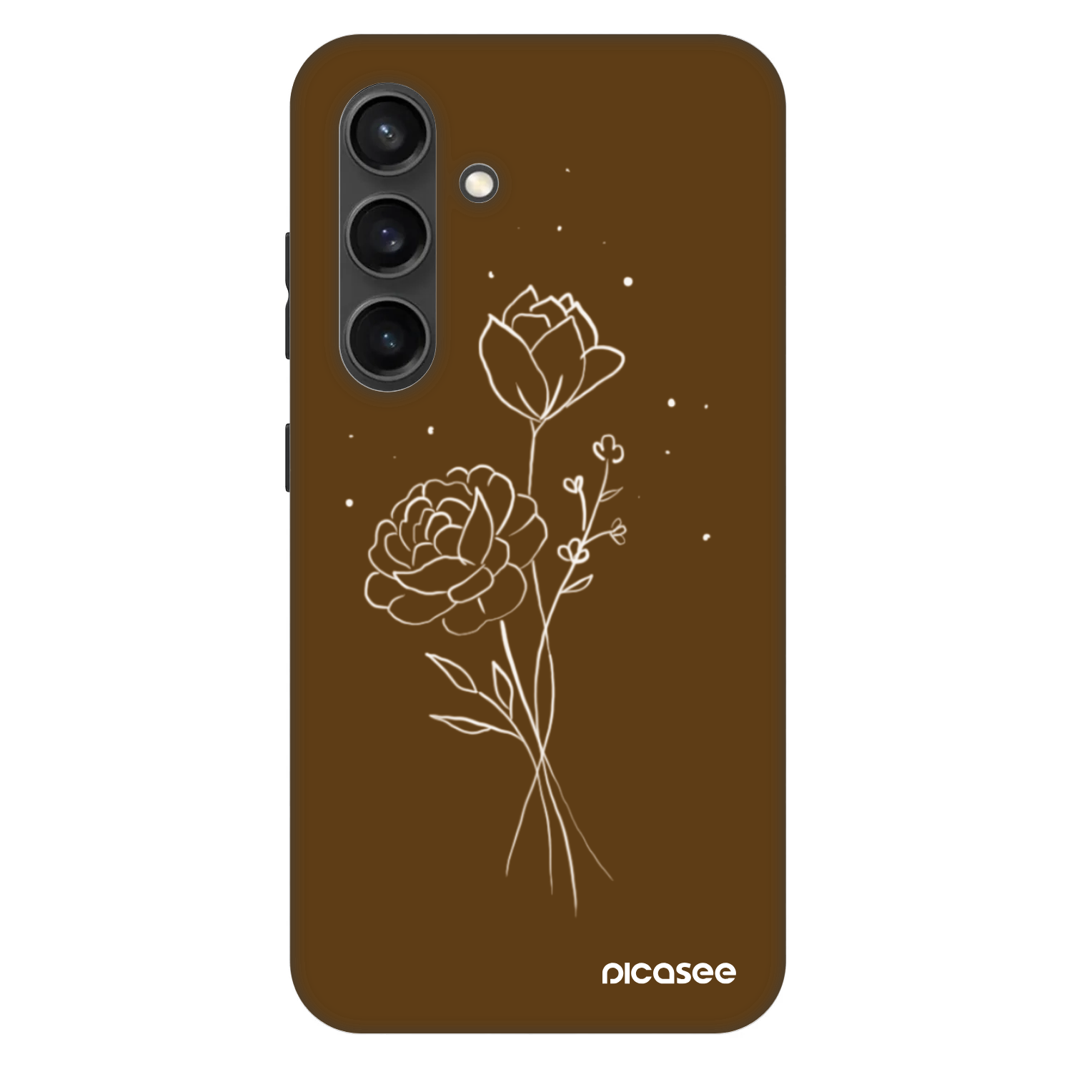 Picasee Fashion Case PowerShare pro Samsung Galaxy S24 S921B 5G - Brown flowers