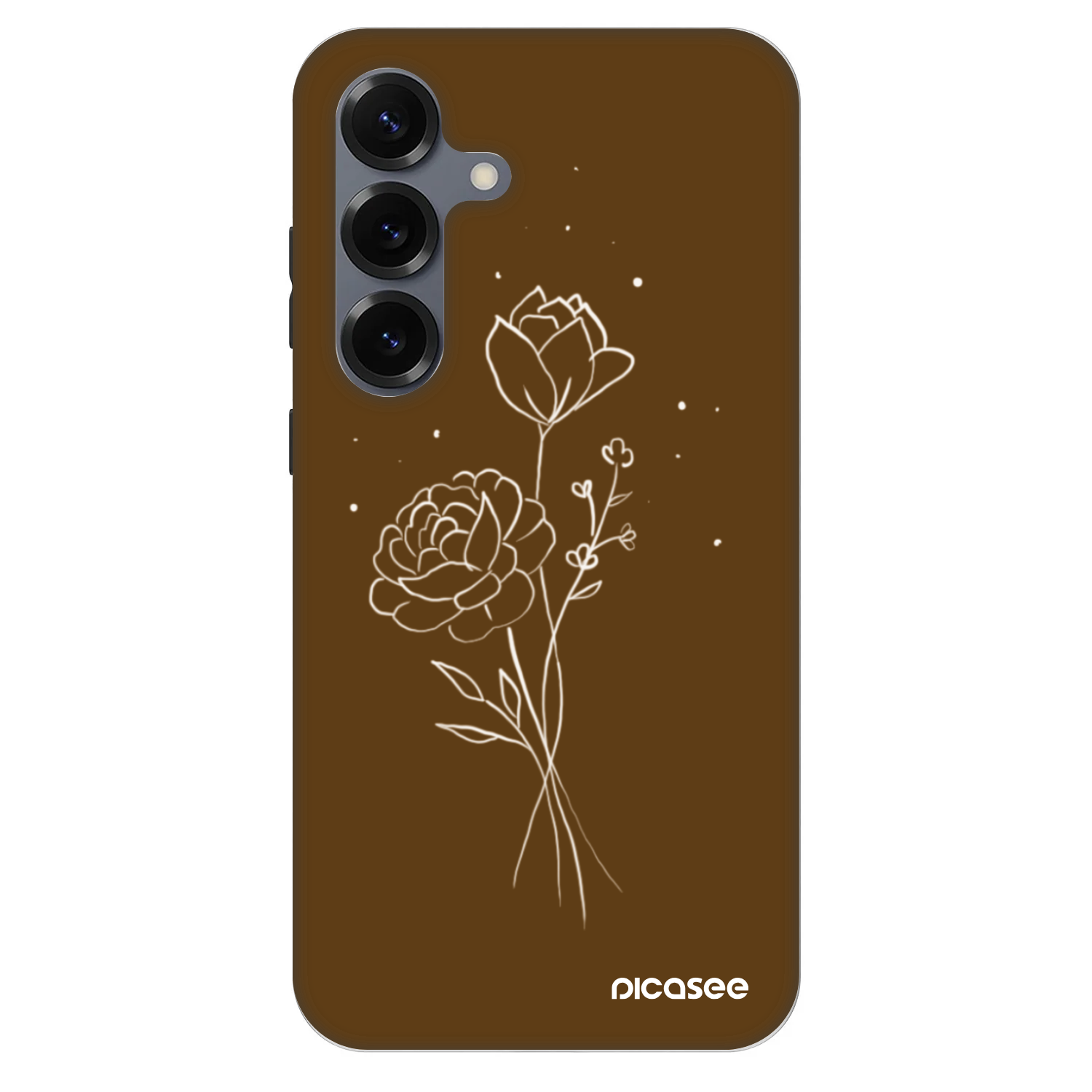 Picasee Fashion Case PowerShare pro Samsung Galaxy S25 5G - Brown flowers