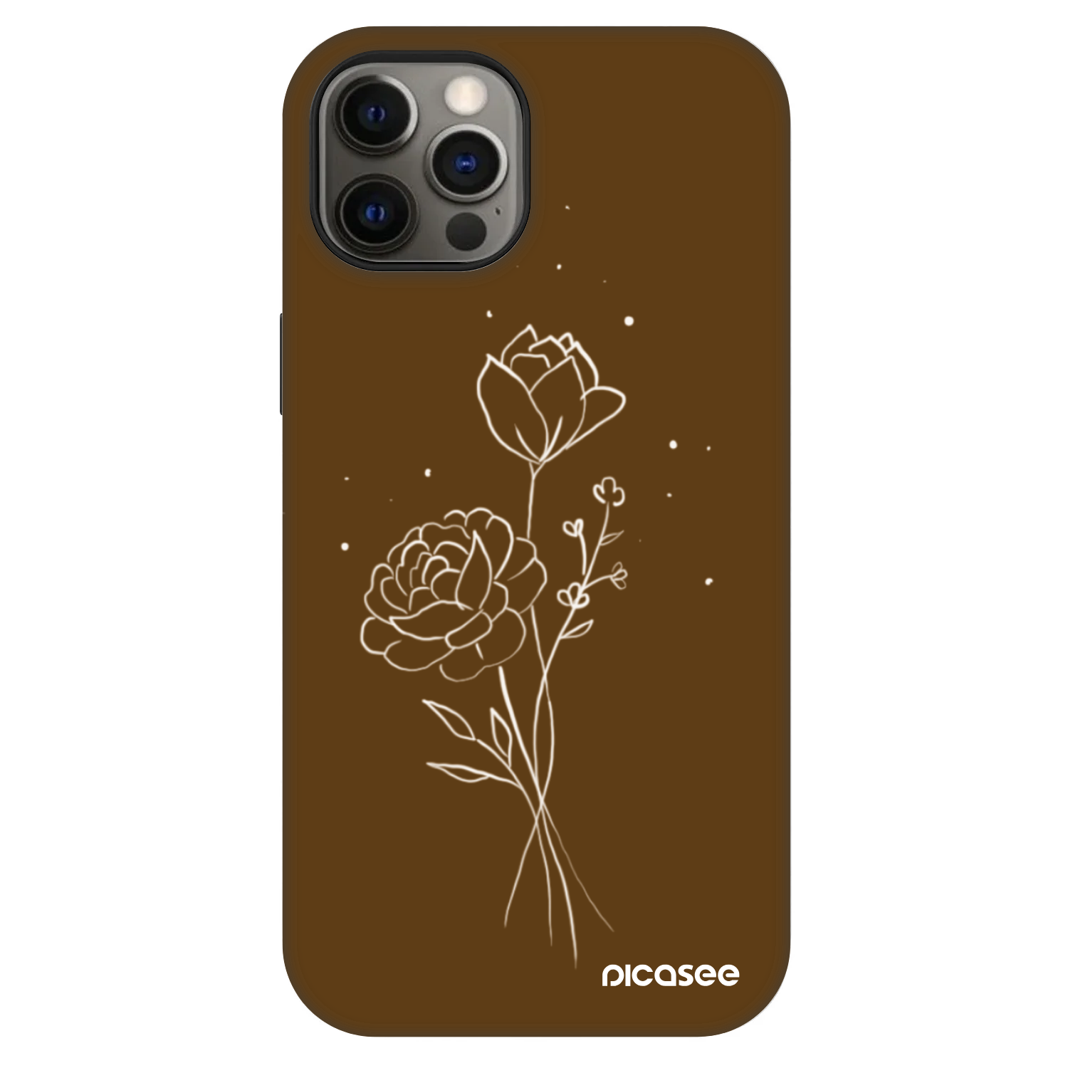 Picasee Fashion Case MagSafe pentru Apple iPhone 12 - Brown flowers