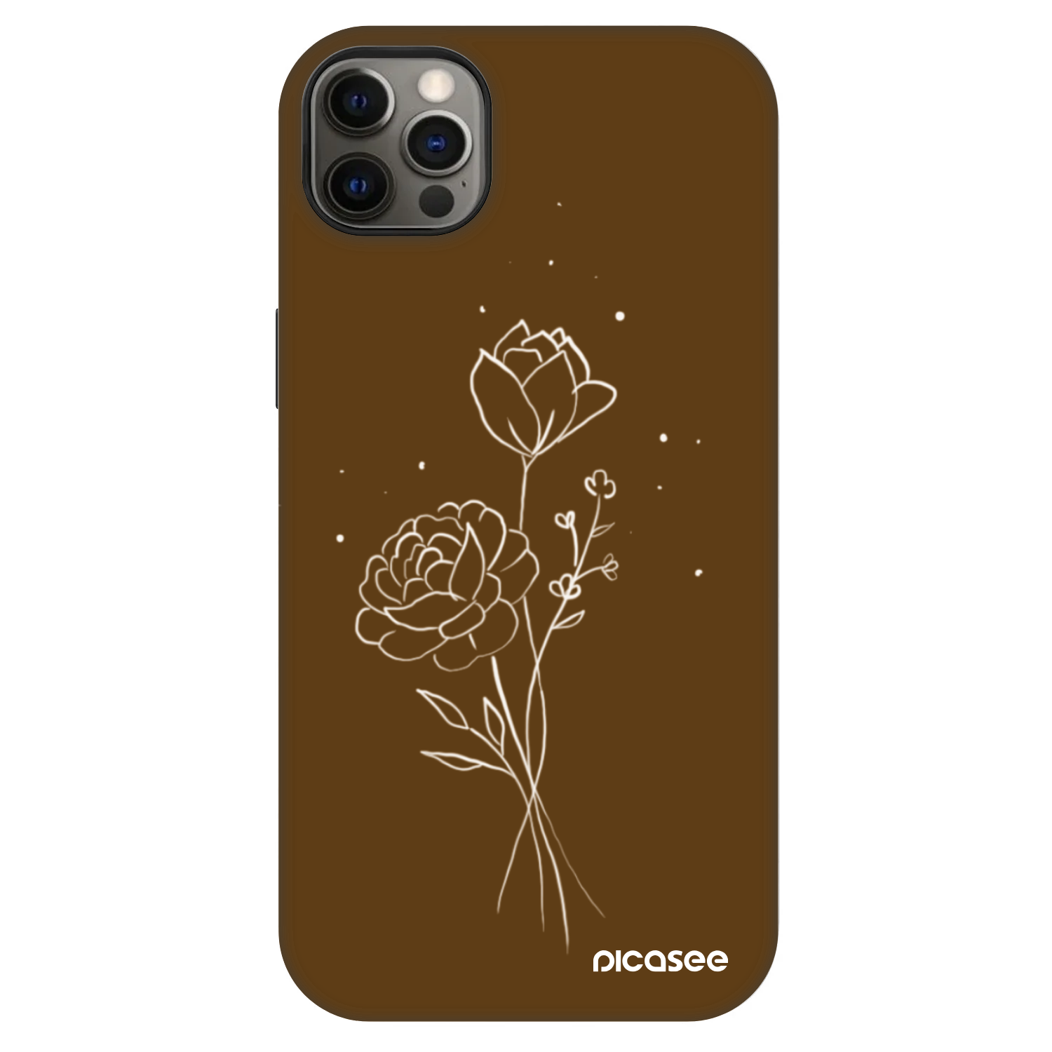 Picasee Fashion Case MagSafe pentru Apple iPhone 12 Pro Max - Brown flowers