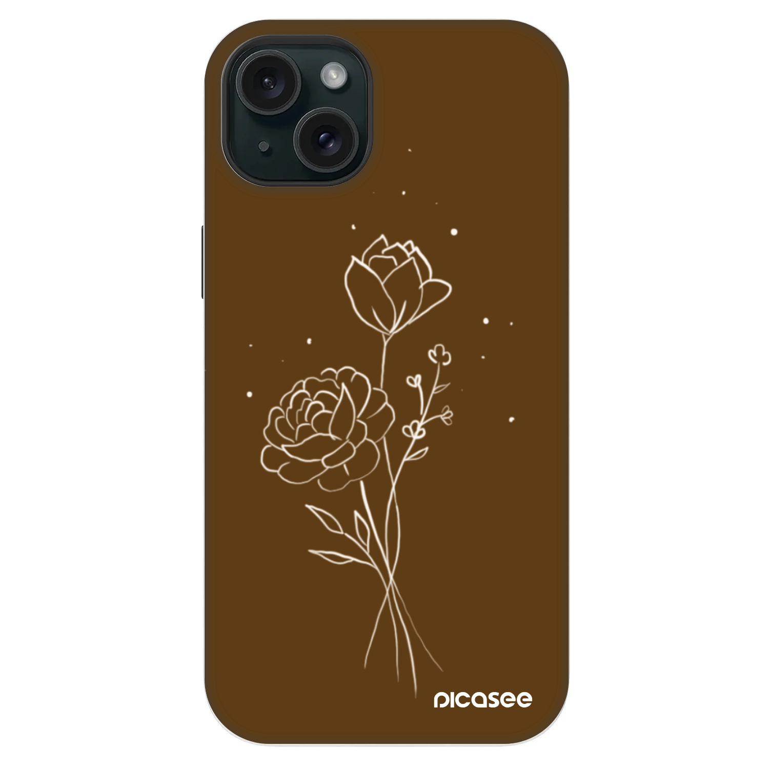 Picasee Fashion Case MagSafe pentru Apple iPhone 14 Plus - Brown flowers