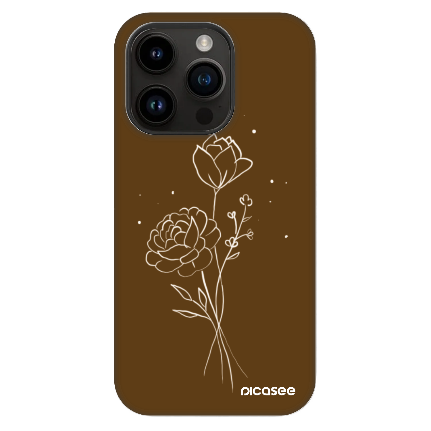 Picasee Fashion Case MagSafe pentru Apple iPhone 14 Pro - Brown flowers