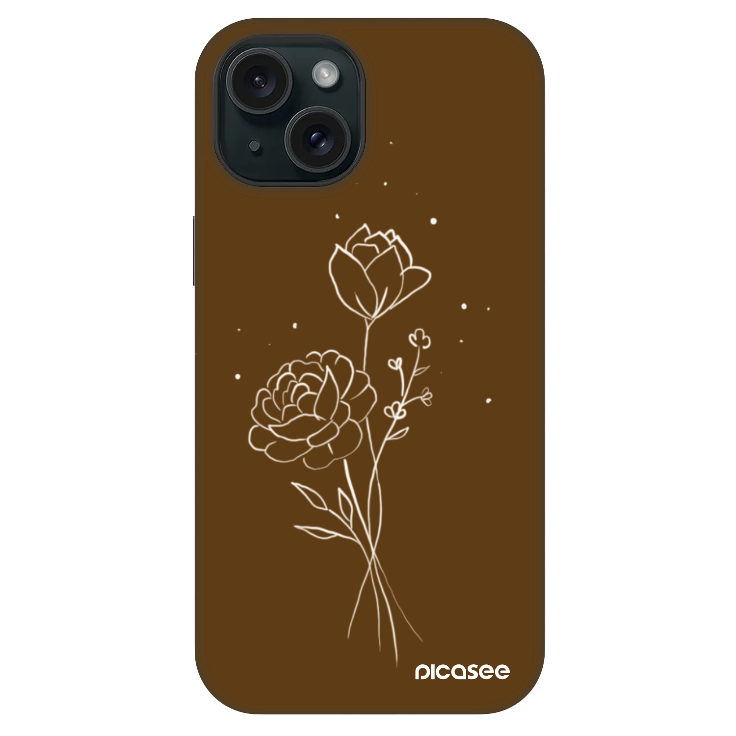 Picasee Fashion Case MagSafe pentru Apple iPhone 15 - Brown flowers