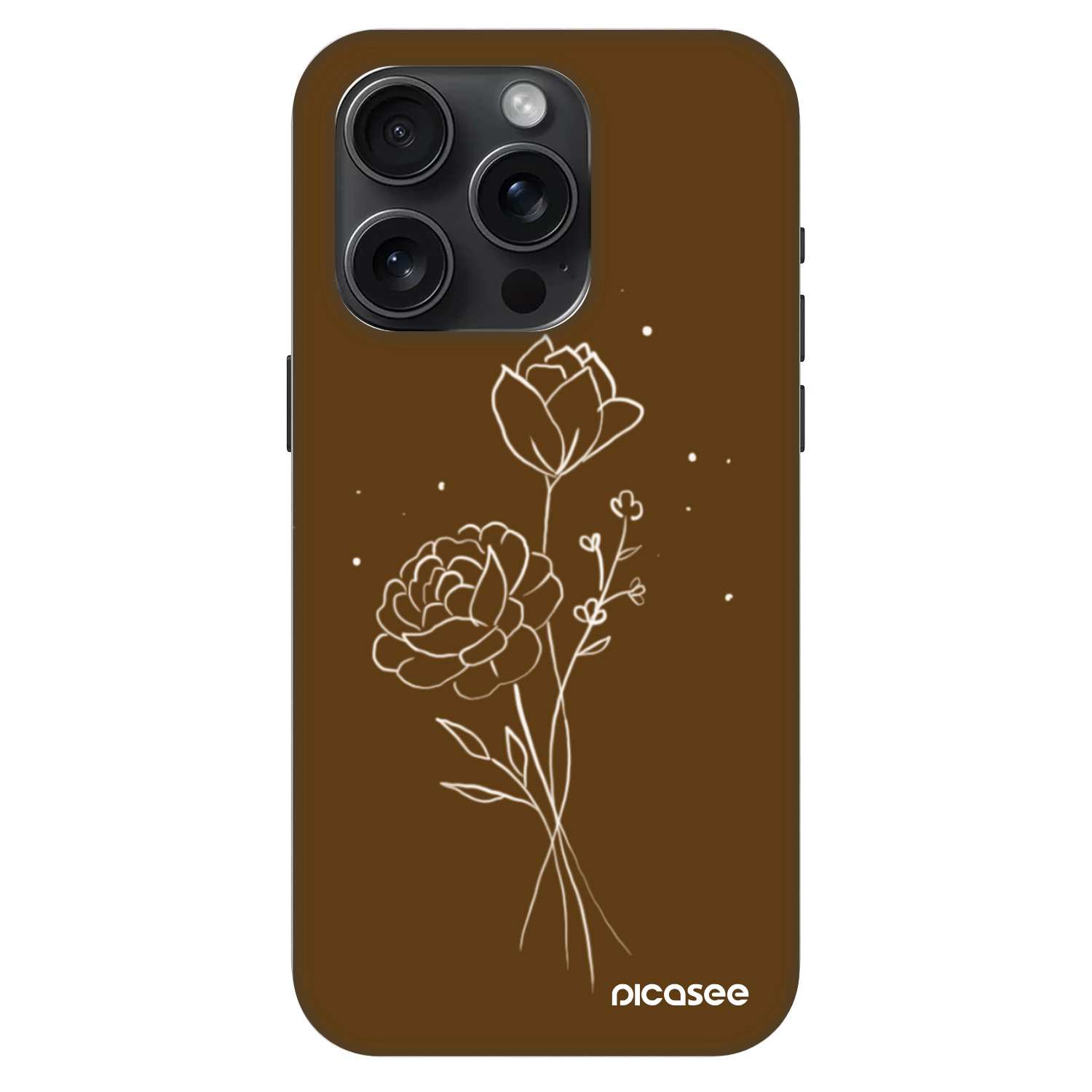 Picasee Fashion Case MagSafe pentru Apple iPhone 15 Pro - Brown flowers