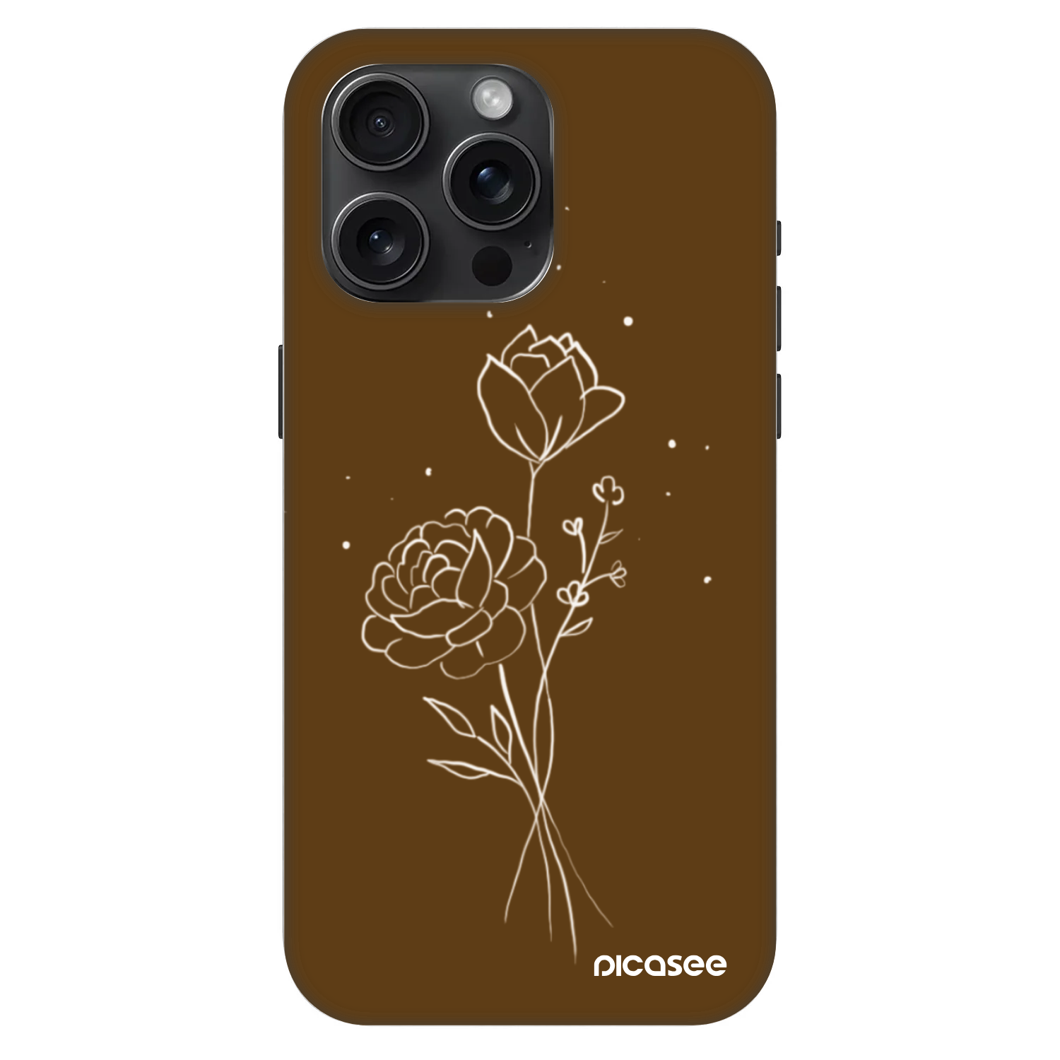 Picasee Fashion Case MagSafe pentru Apple iPhone 15 Pro Max - Brown flowers