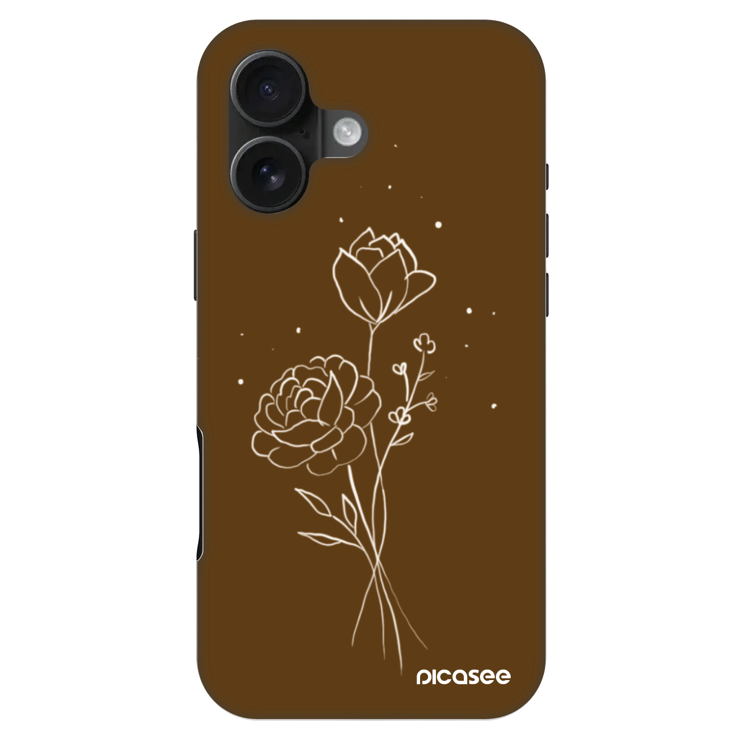 Picasee Fashion Case MagSafe pentru Apple iPhone 16 - Brown flowers