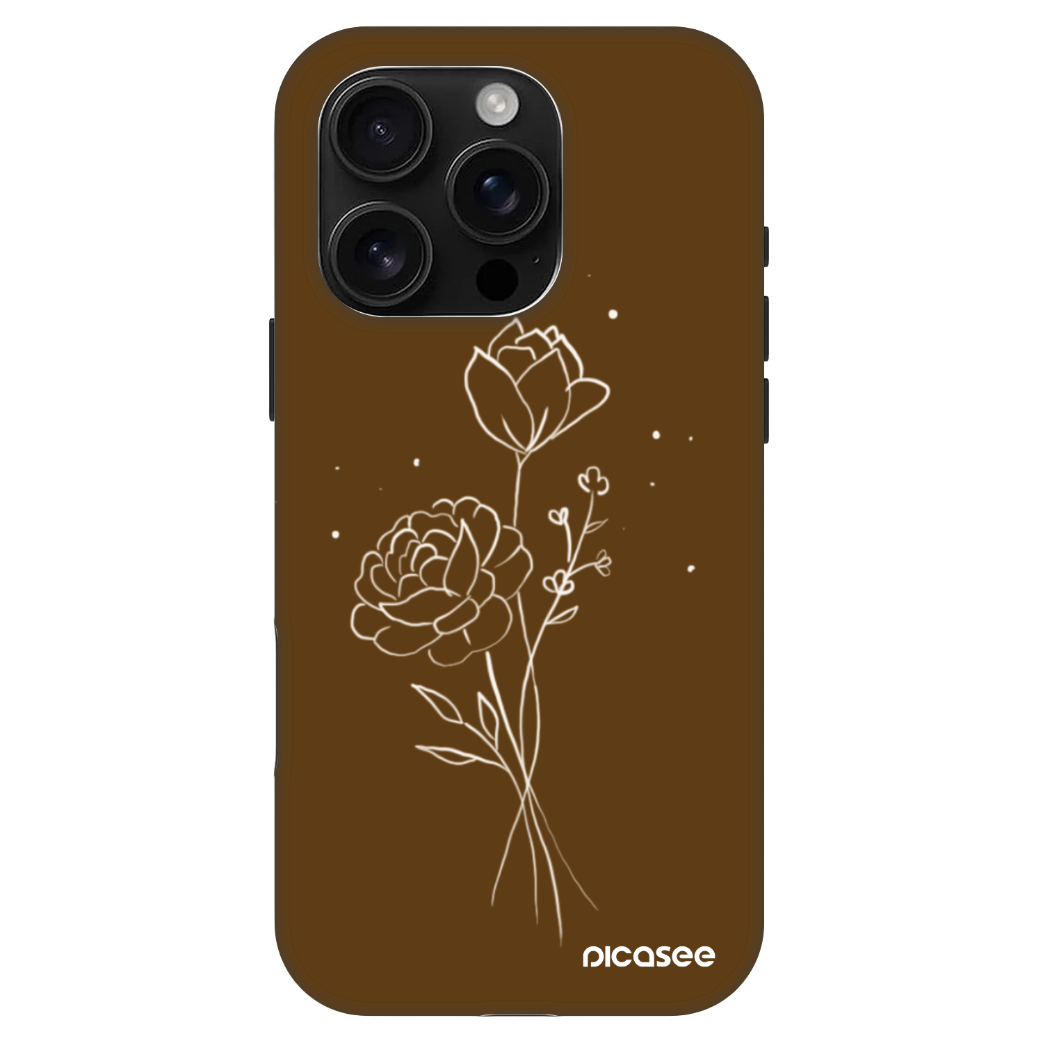 Picasee Fashion Case MagSafe pentru Apple iPhone 16 Pro - Brown flowers