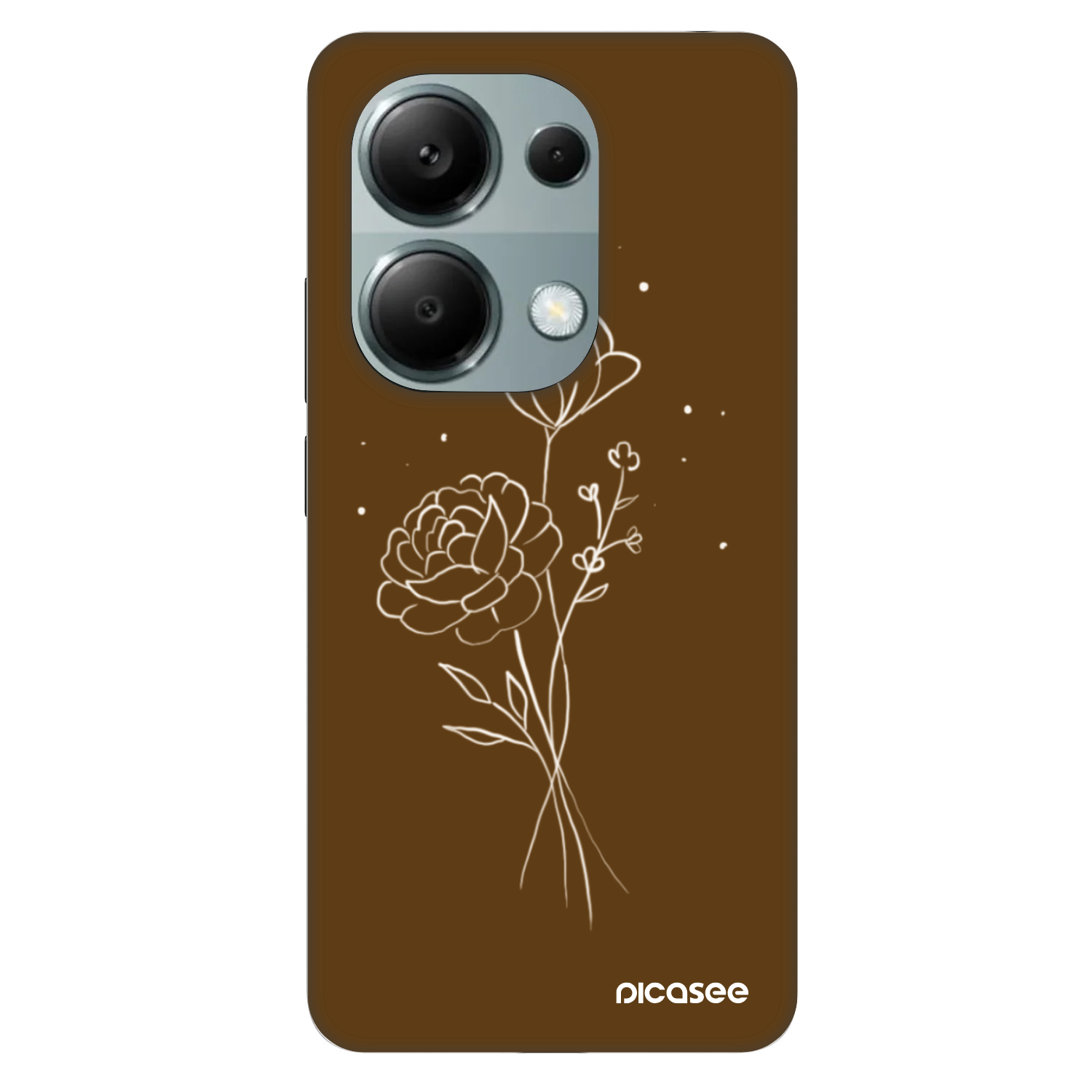 Picasee Fashion Case pentru Xiaomi Redmi Note 13 Pro 4G - Brown flowers