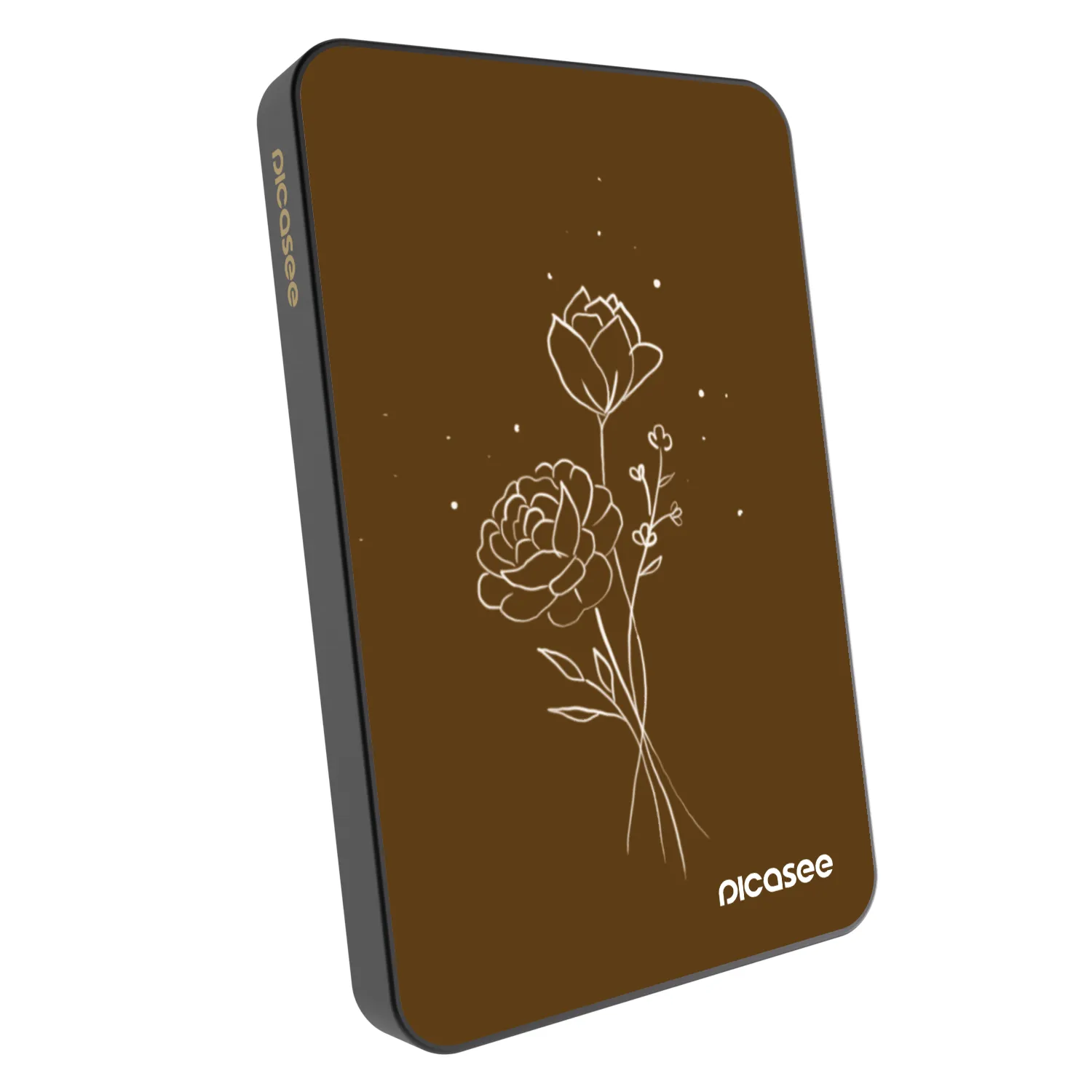 Picasee Powerbank cu MagSafe 5 000 mAh Gri - Brown flowers