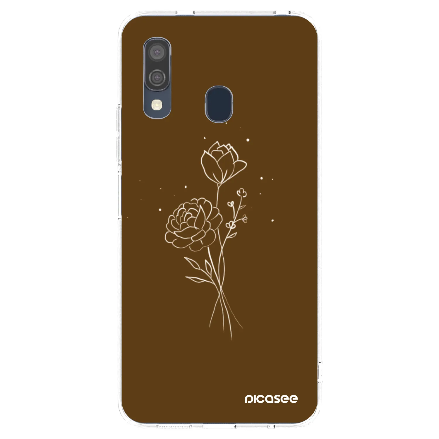 Picasee husă transparentă din silicon pentru Samsung Galaxy A40 A405F - Brown flowers