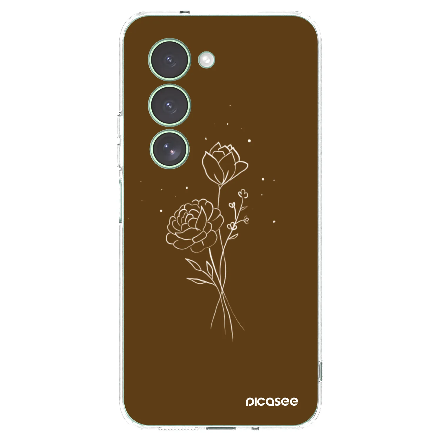 Picasee husă transparentă din silicon pentru Xiaomi Redmi 15 5G - Brown flowers
