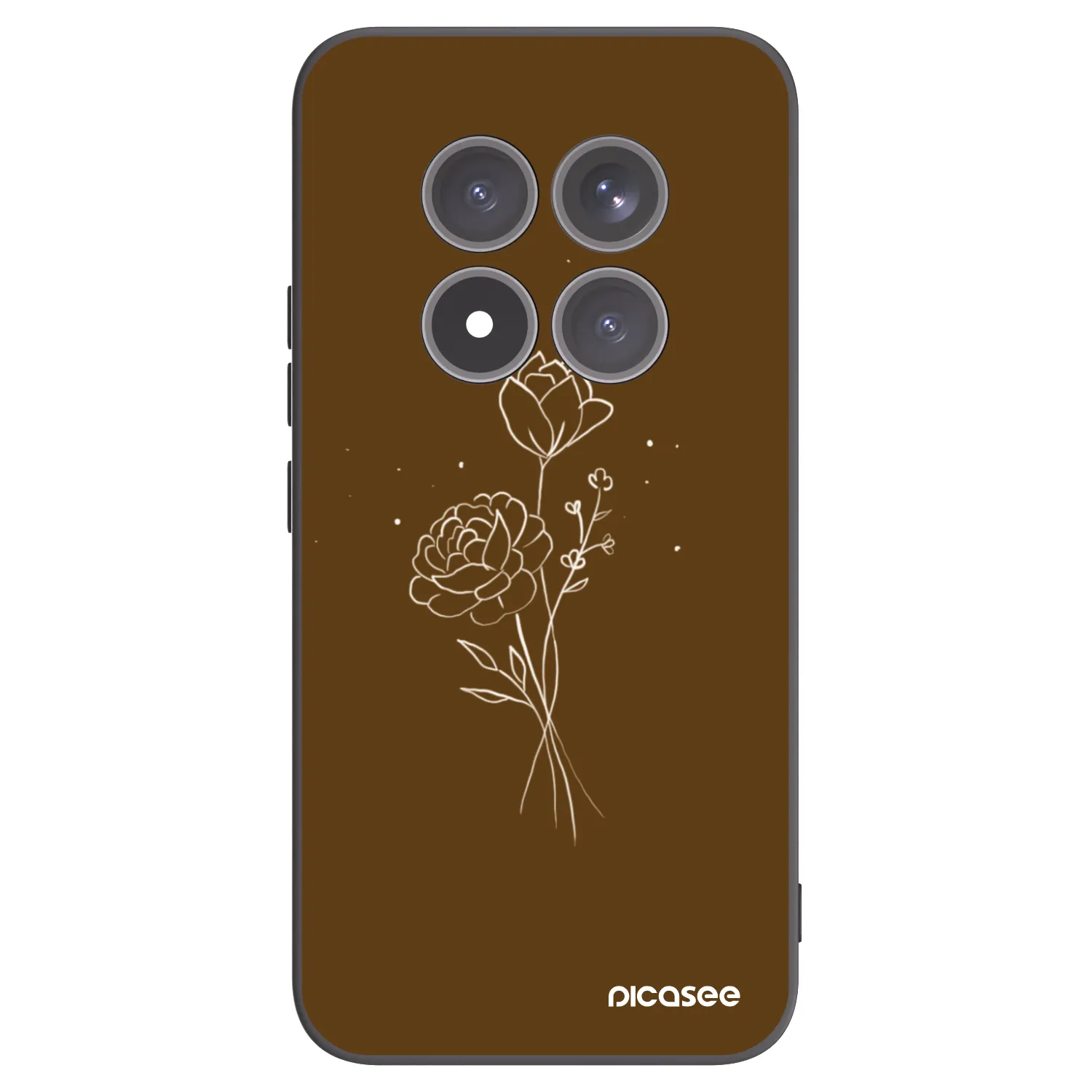 Picasee husă neagră din silicon pentru Xiaomi Redmi Note 15 Pro+ - Brown flowers