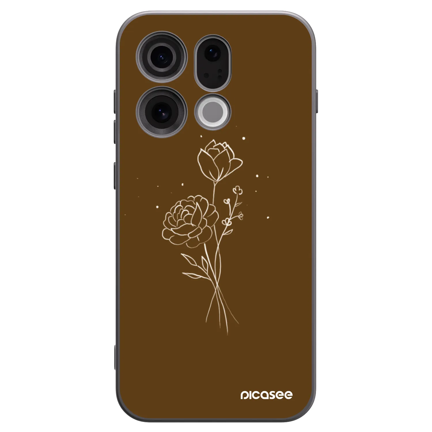 Picasee husă neagră din silicon pentru OPPO Find X9 - Brown flowers