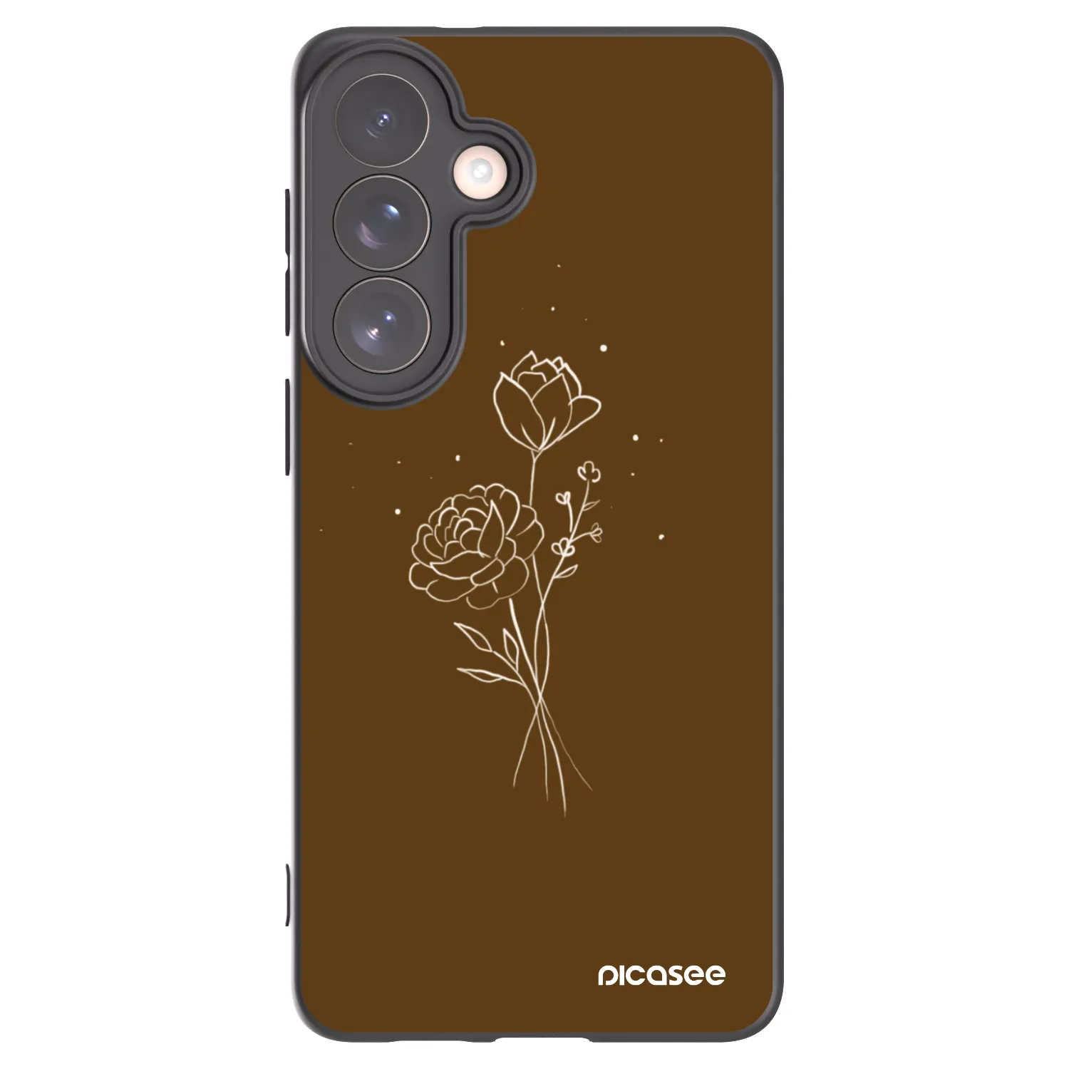 Picasee husă neagră din silicon pentru Samsung Galaxy S26+ - Brown flowers