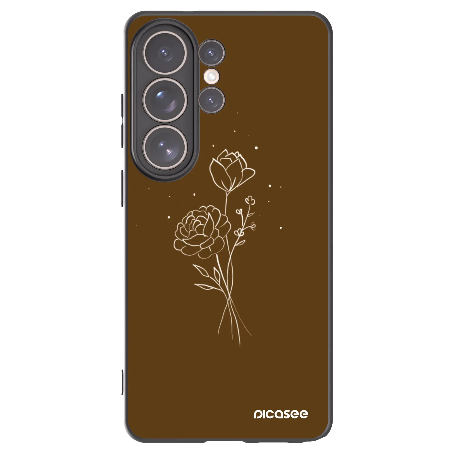 Picasee husă neagră din silicon pentru Samsung Galaxy S26 Ultra - Brown flowers
