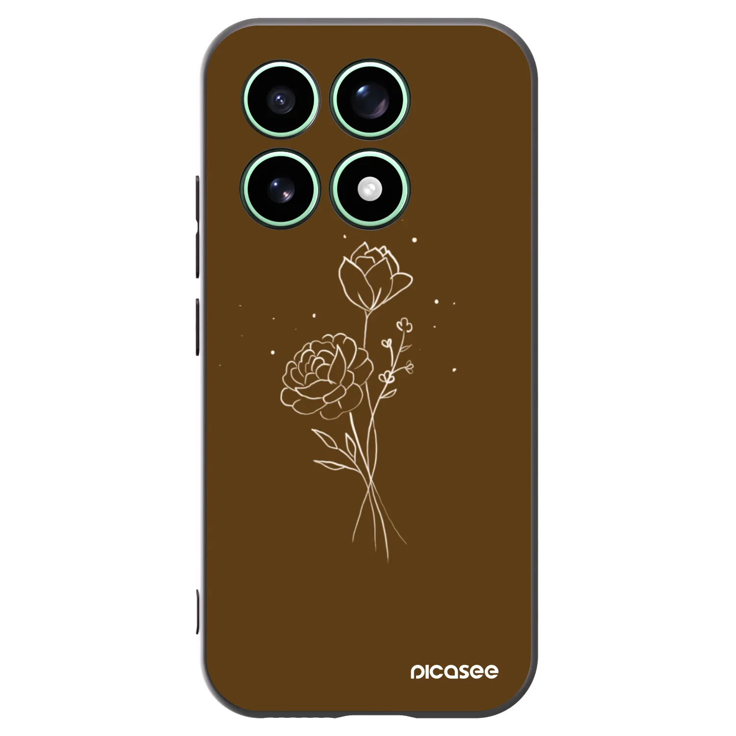 Picasee husă neagră din silicon pentru Xiaomi 17 - Brown flowers
