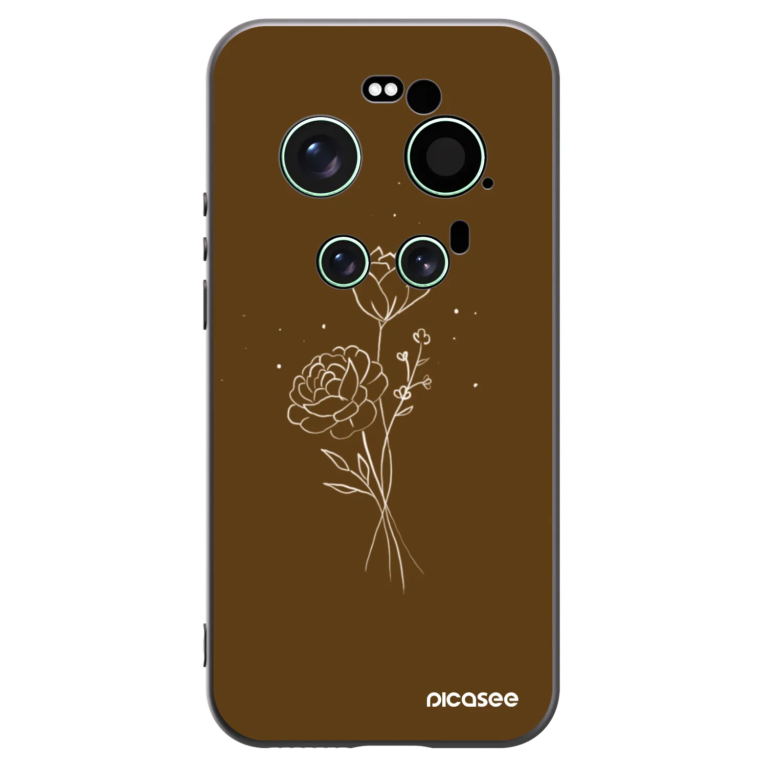 Picasee husă neagră din silicon pentru Xiaomi 17 Ultra - Brown flowers