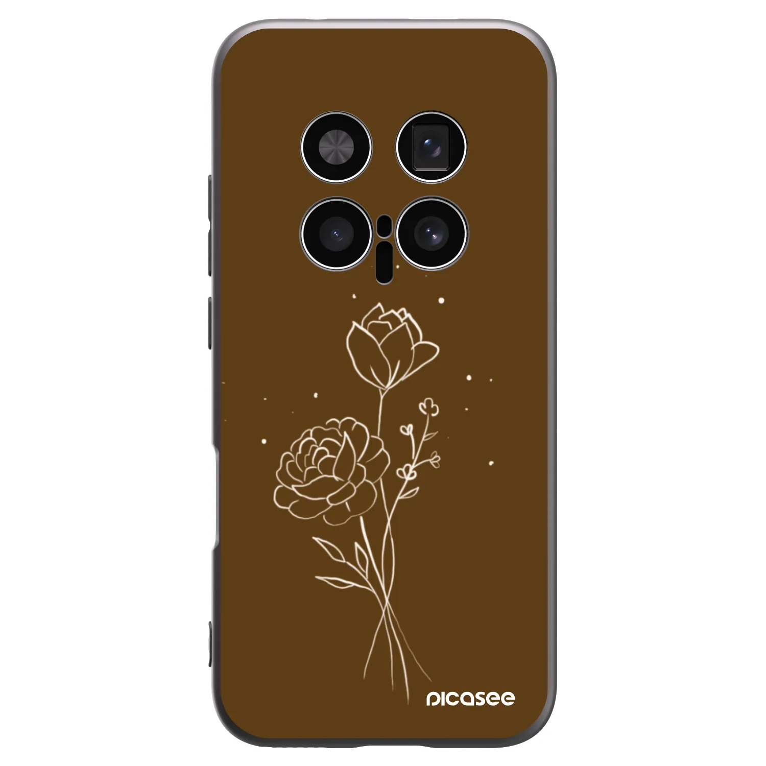 Picasee husă neagră din silicon pentru Honor Magic8 Pro 5G - Brown flowers