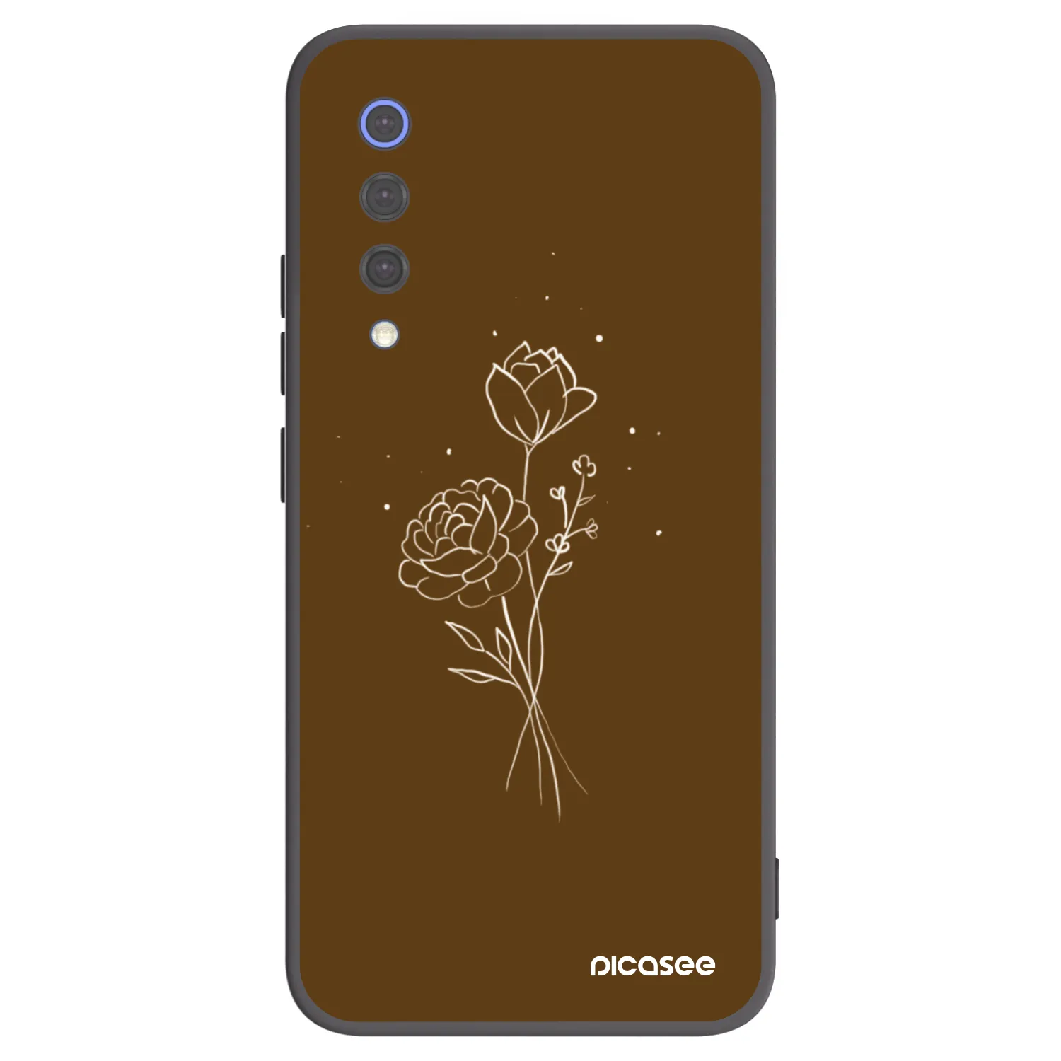 Picasee husă neagră din silicon pentru Xiaomi Mi 9 SE - Brown flowers