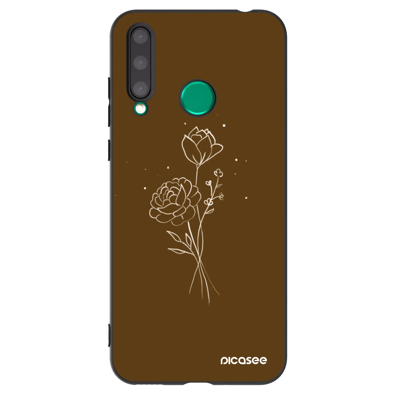 Picasee husă neagră din silicon pentru Honor 20 Lite - Brown flowers