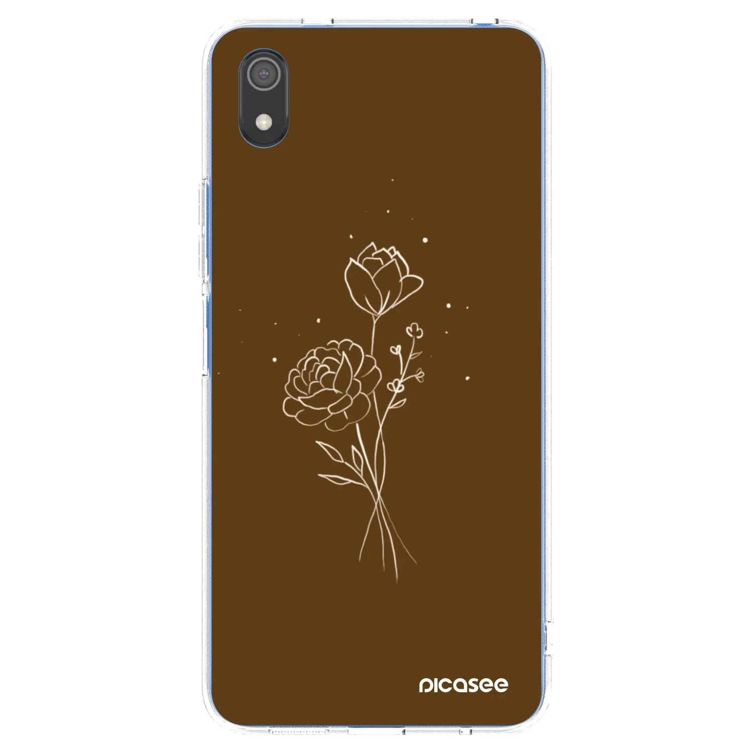 Picasee husă transparentă din silicon pentru Xiaomi Redmi 7A - Brown flowers