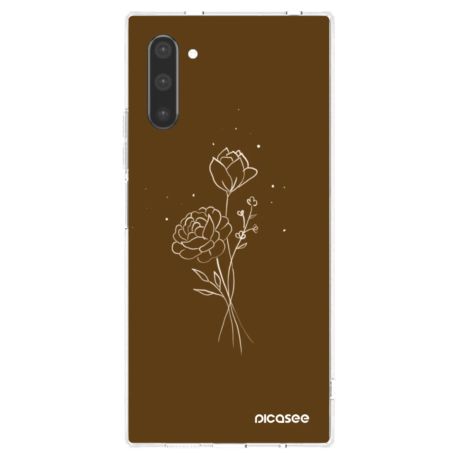 Picasee husă transparentă din silicon pentru Samsung Galaxy Note 10 N970F - Brown flowers