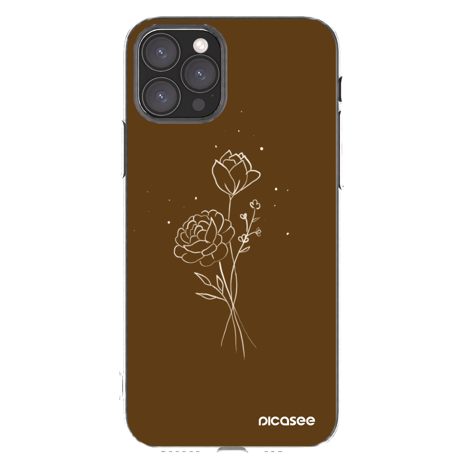 Picasee husă transparentă din silicon pentru Apple iPhone 11 Pro - Brown flowers