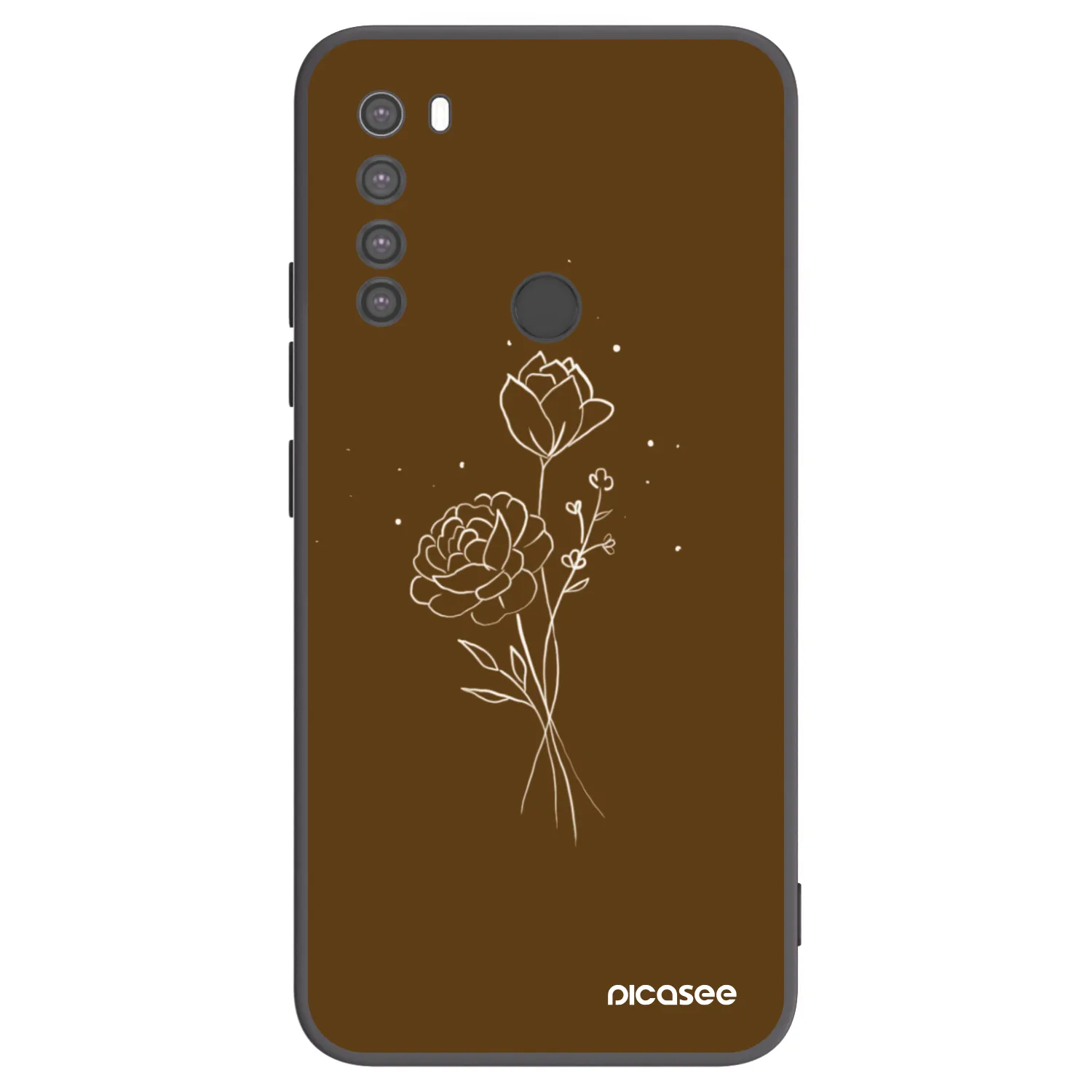 Picasee husă neagră din silicon pentru Xiaomi Redmi Note 8 - Brown flowers